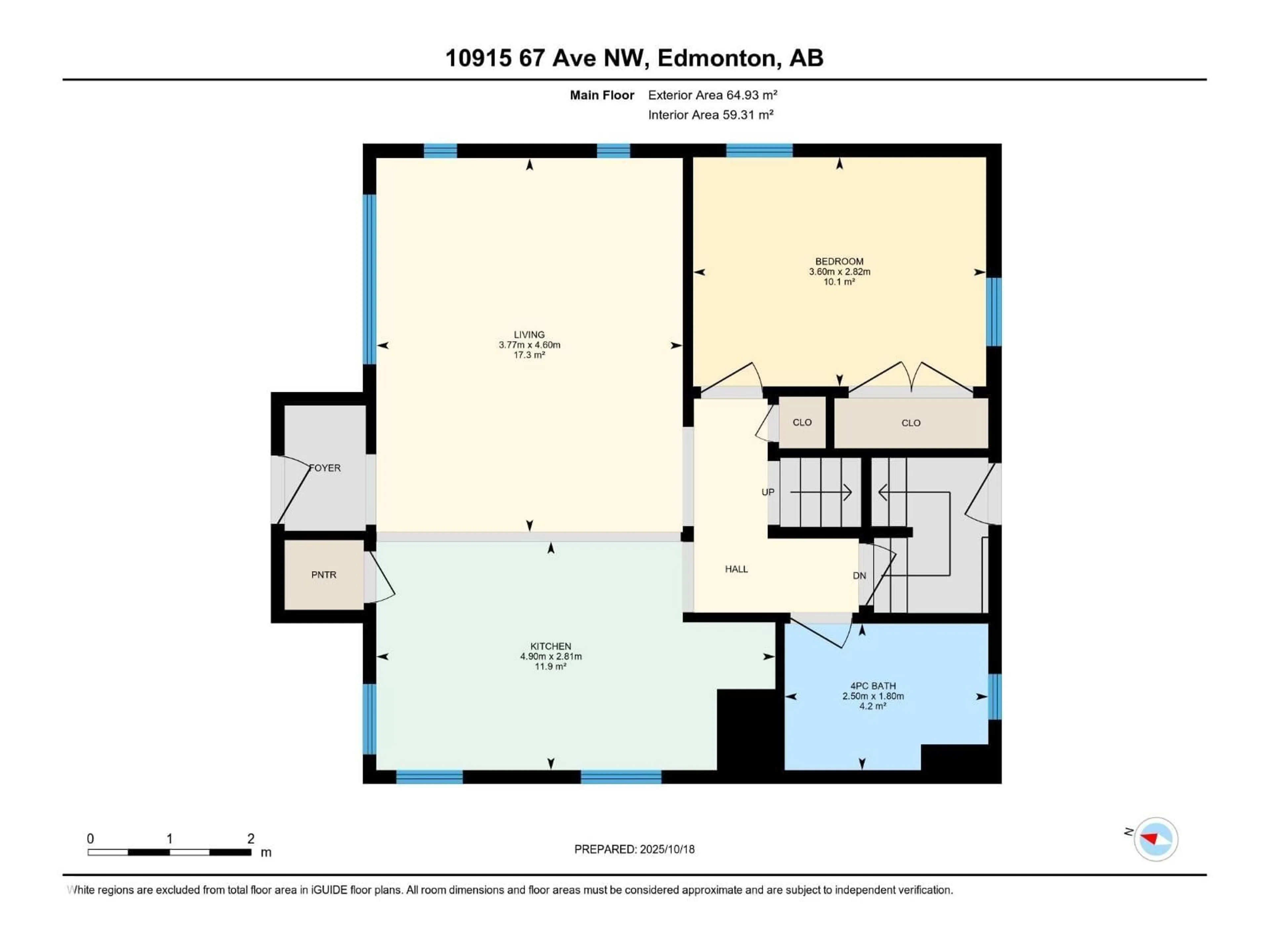 Floor plan for 10915 67 AV, Edmonton Alberta T6H2A5