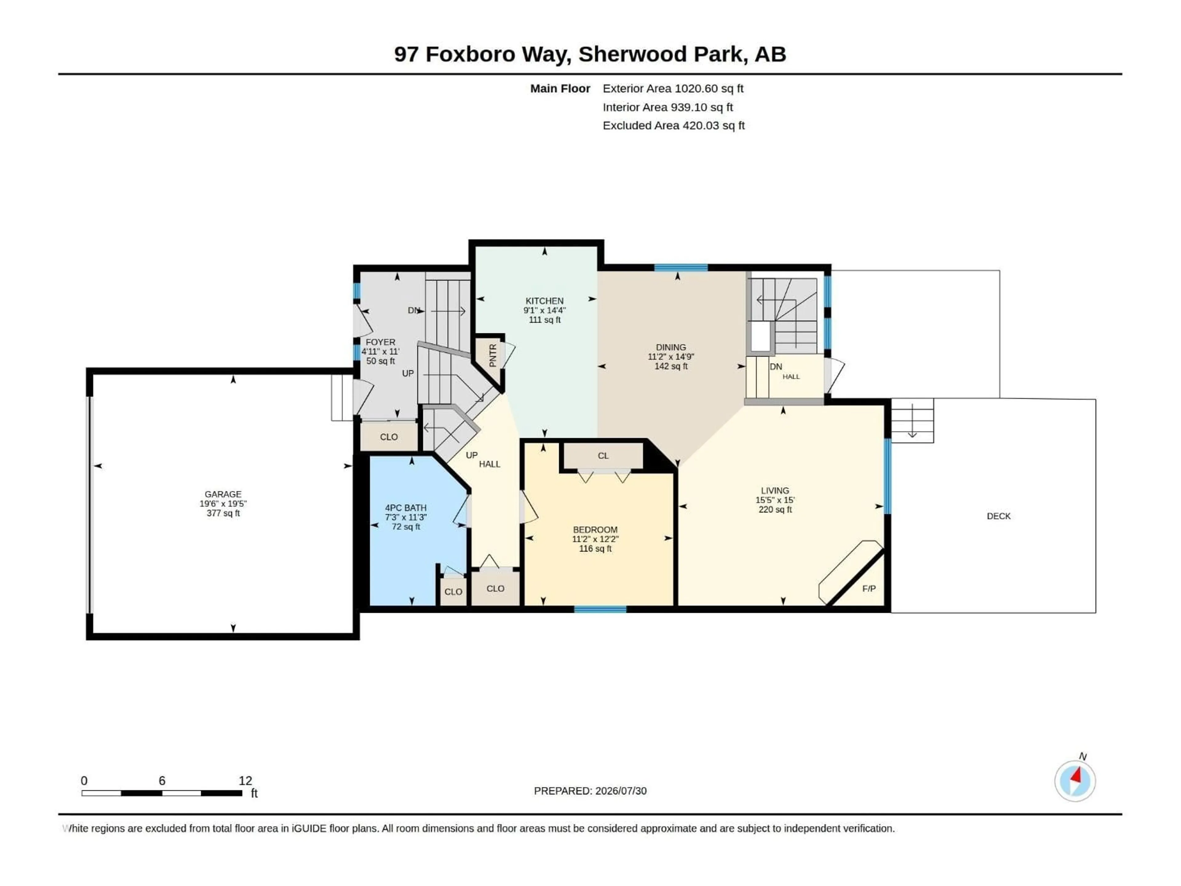 Floor plan for 97 FOXBORO WY, Sherwood Park Alberta T8A6B5