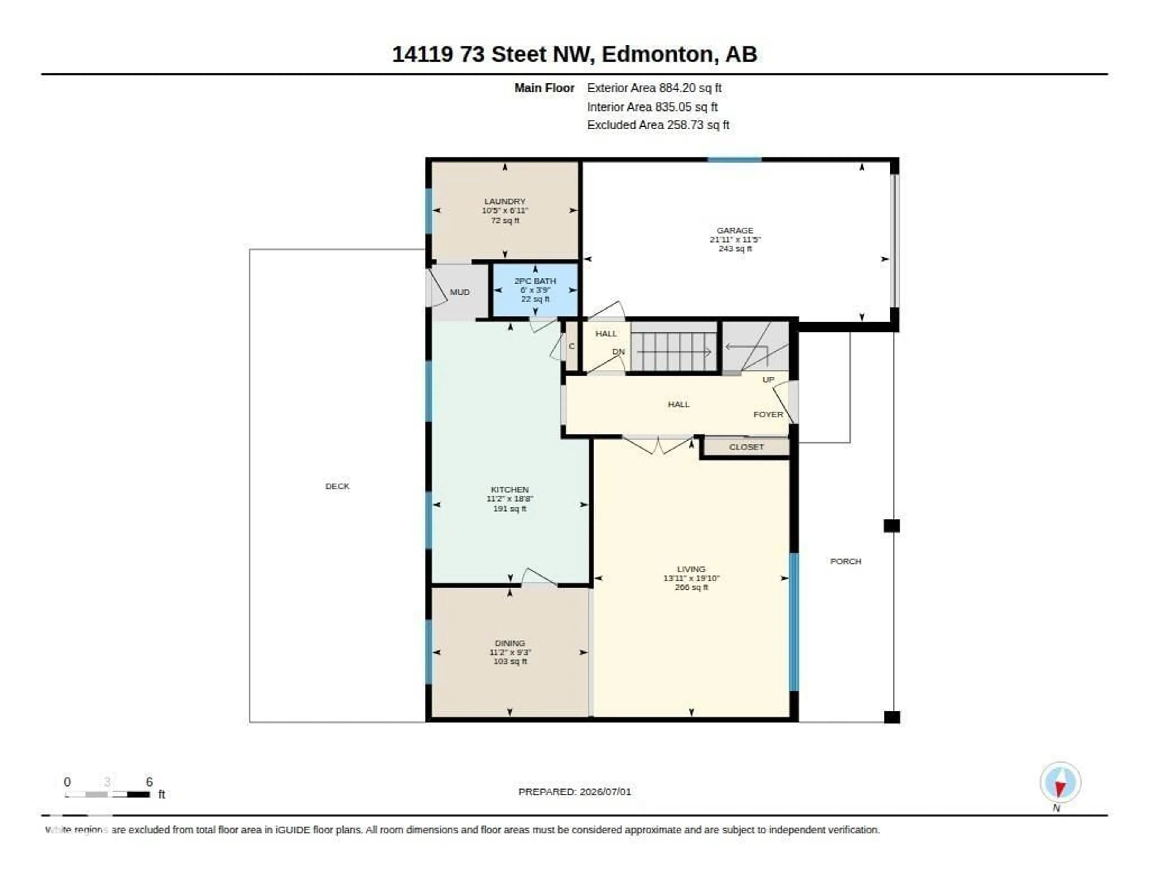 Floor plan for 14119 73 ST, Edmonton Alberta T5C0V6