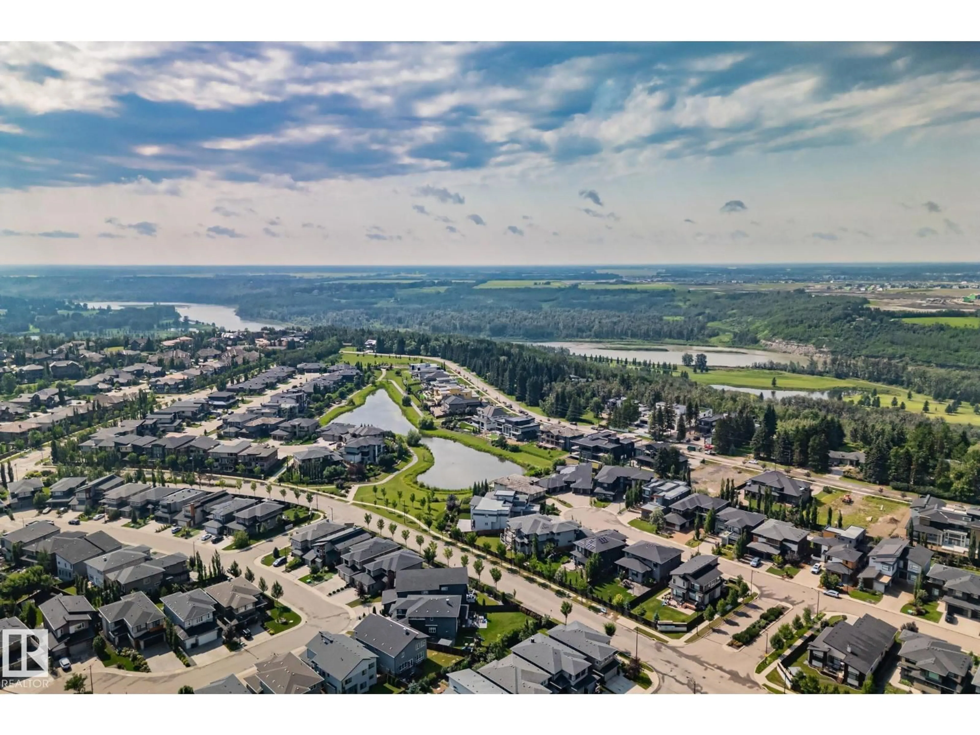 A pic from outside/outdoor area/front of a property/back of a property/a pic from drone, water/lake/river/ocean view for 344 - 226 WINDERMERE RD, Edmonton Alberta T6W2P2