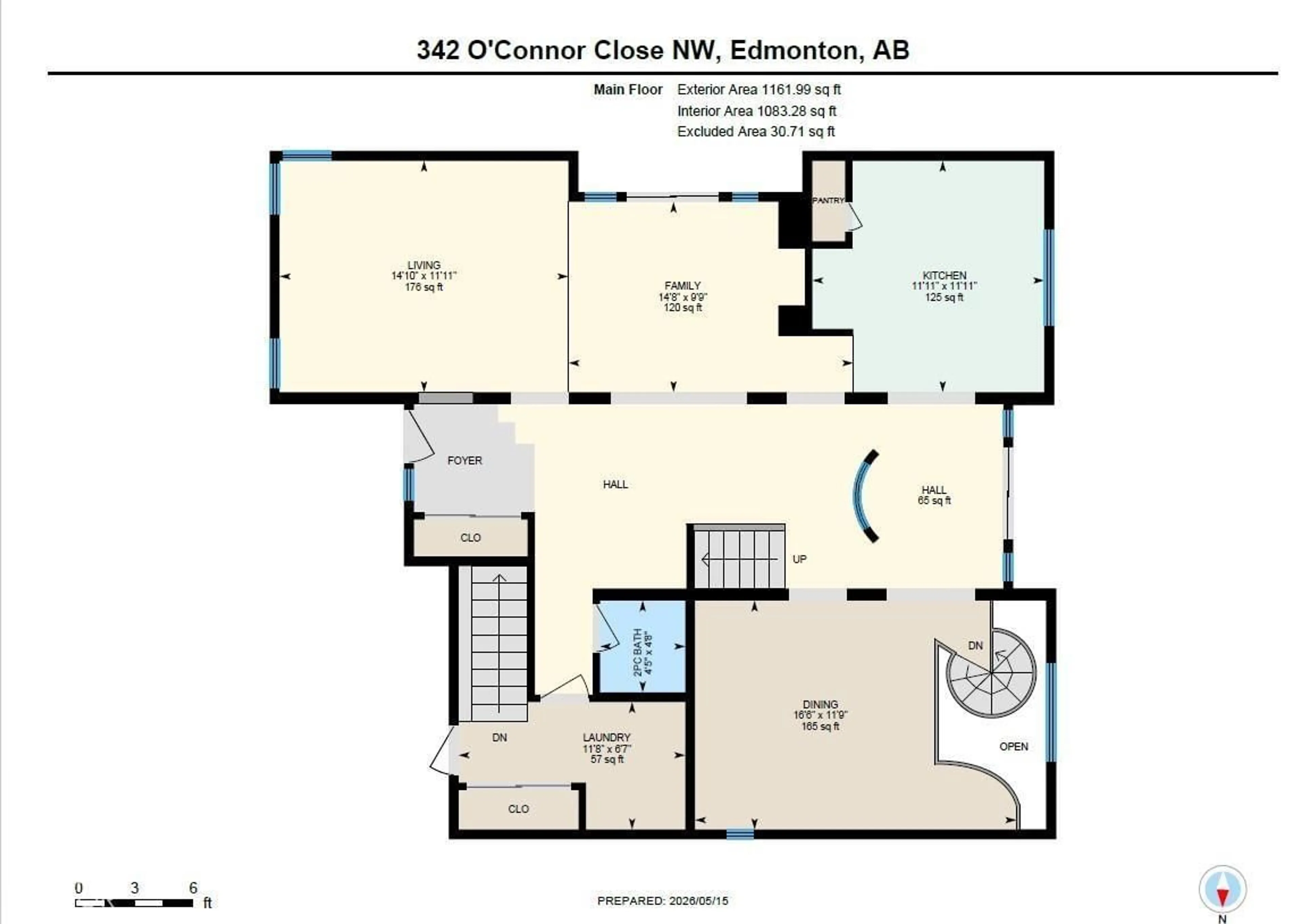 Floor plan for 342 O'CONNOR CL, Edmonton Alberta T6R1L5