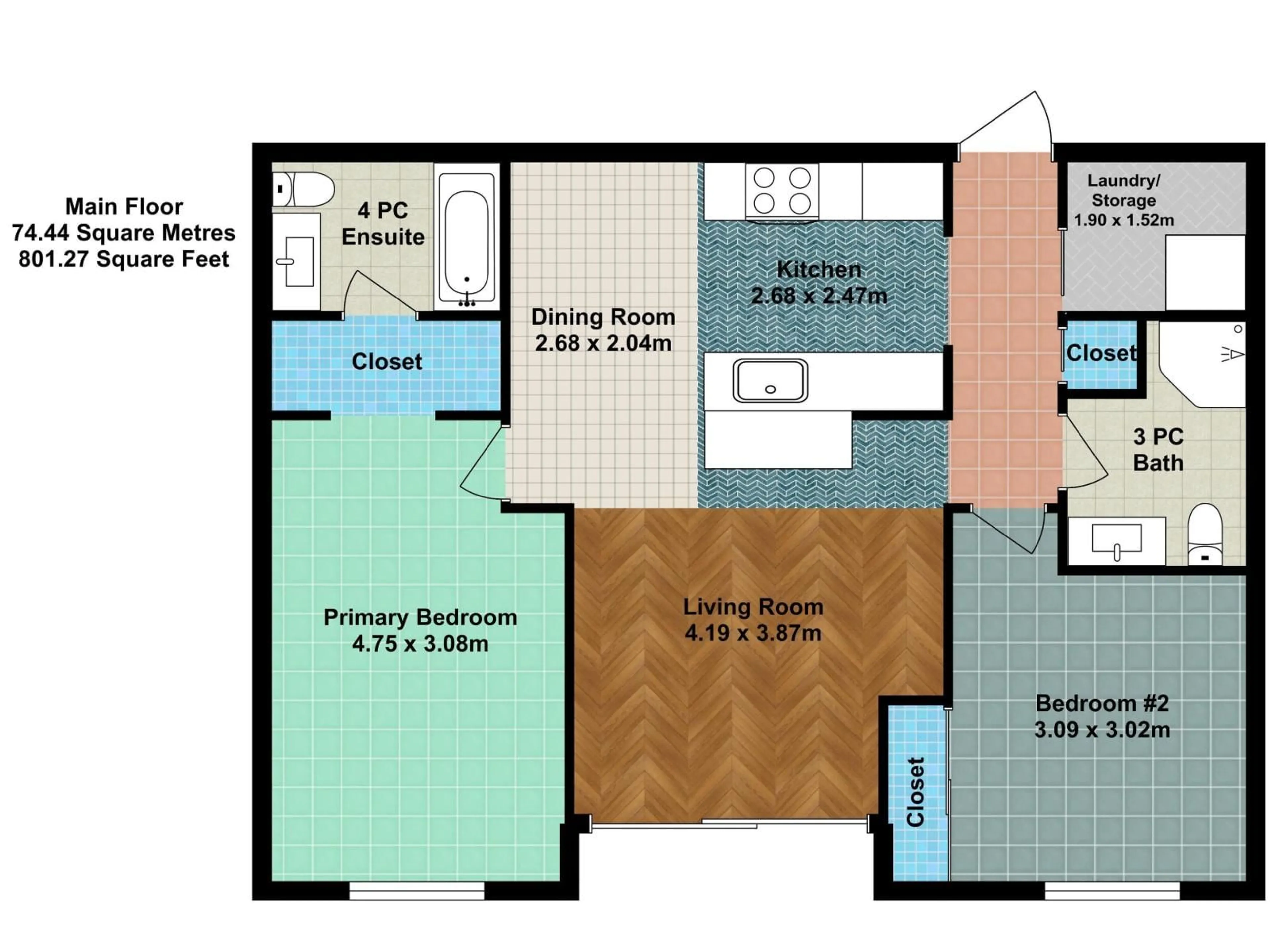 Floor plan for #104 - 13907 136 ST, Edmonton Alberta T6V1Y5