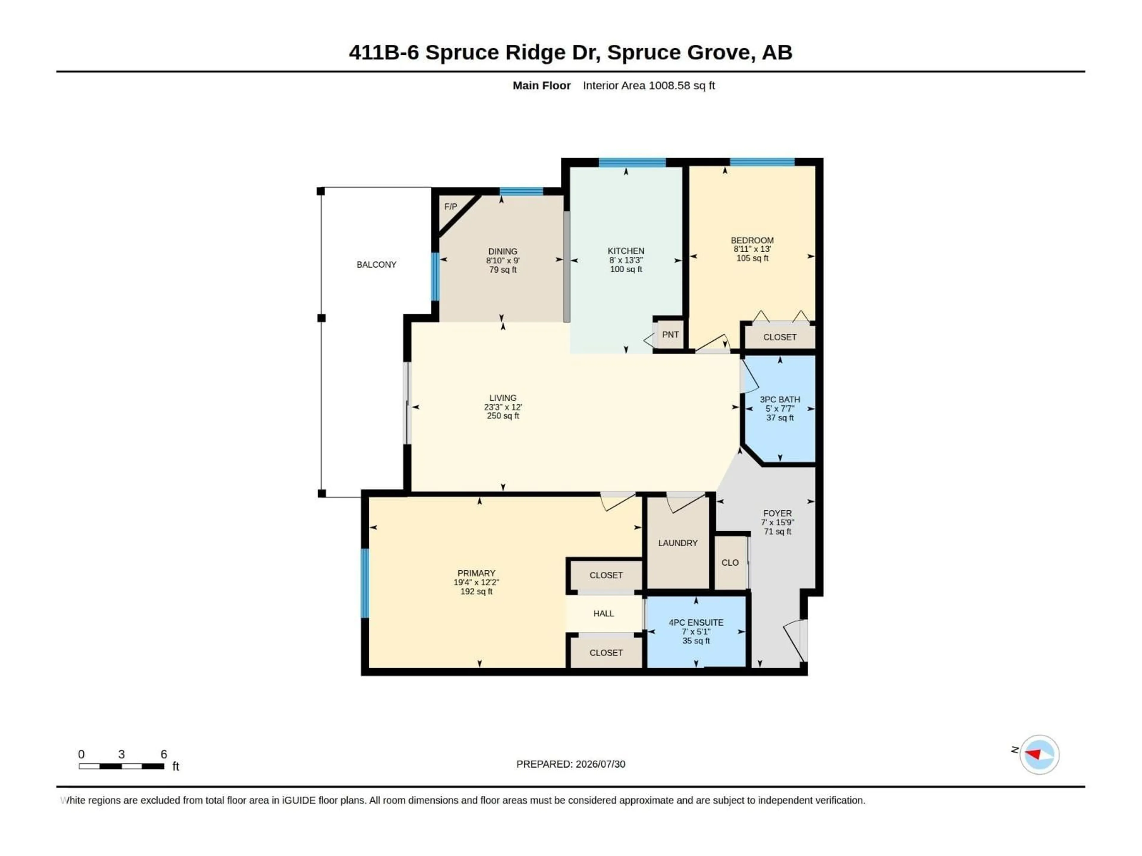 Floor plan for 411B SPRUCE RIDGE DR, Spruce Grove Alberta T7X4P4