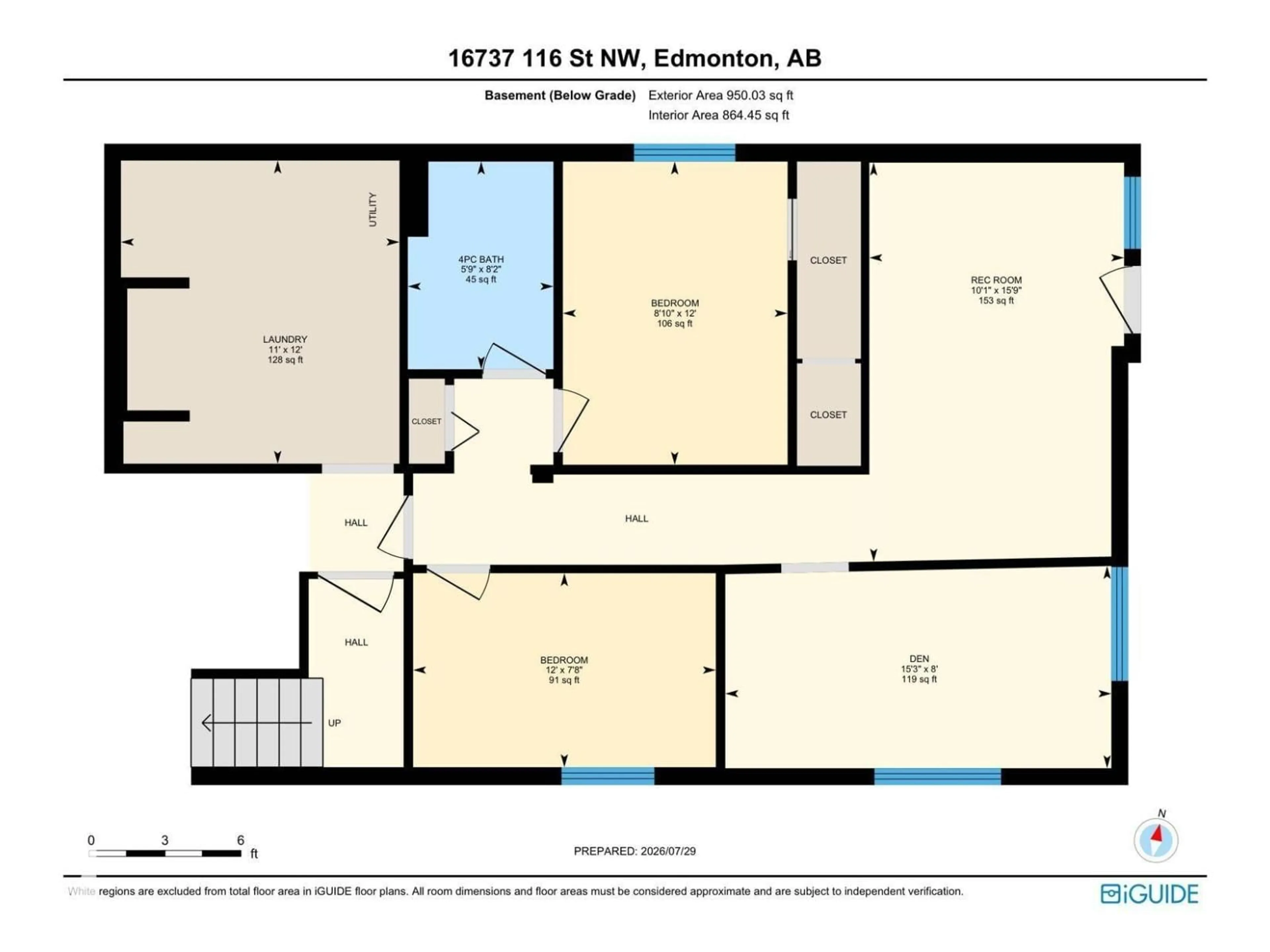 Floor plan for NW - 16737 116 ST, Edmonton Alberta T5X6B8