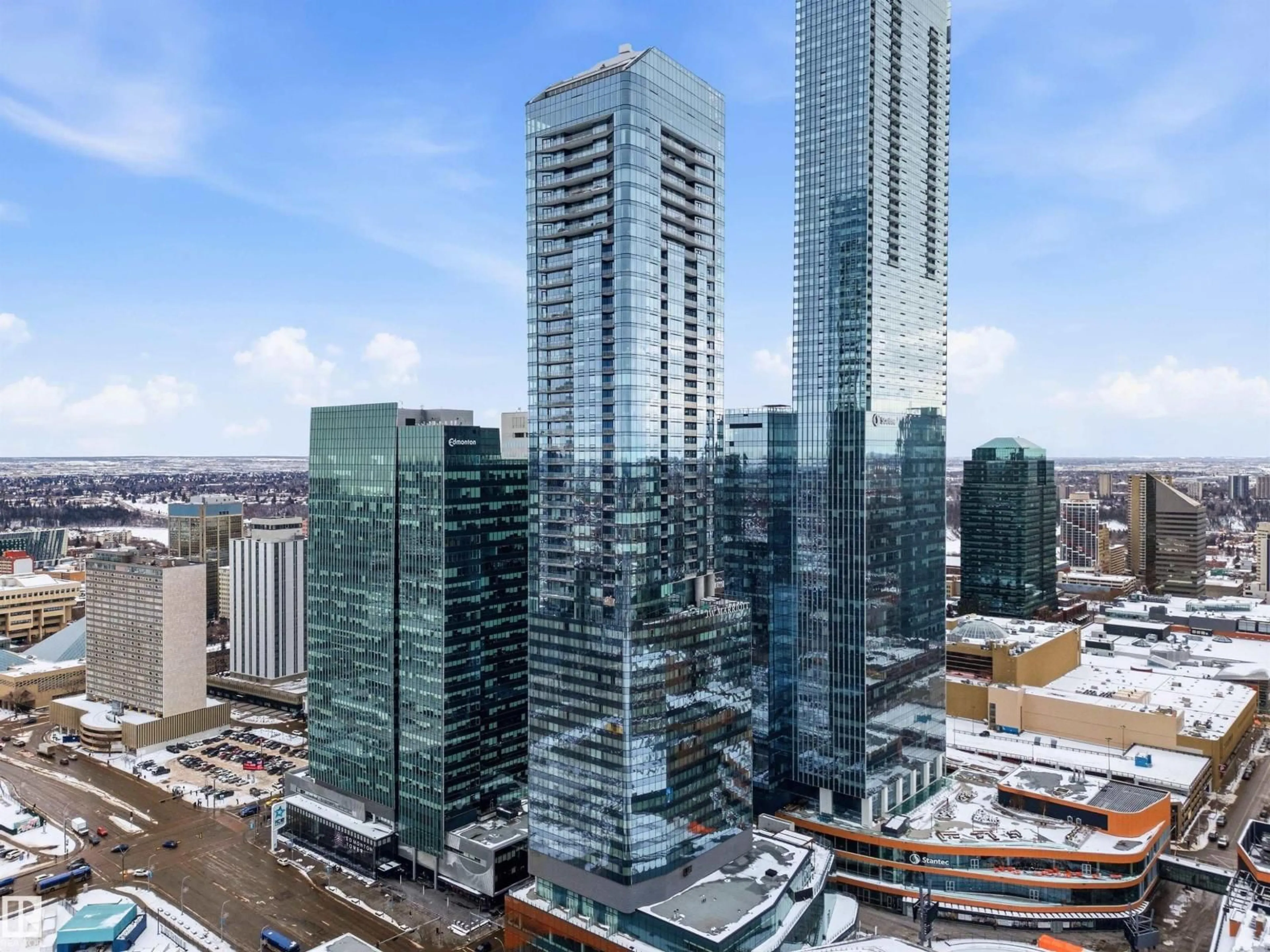 A pic from outside/outdoor area/front of a property/back of a property/a pic from drone, city buildings view from balcony for 10360 - 2603 102 ST NW, Edmonton Alberta T5J0K9