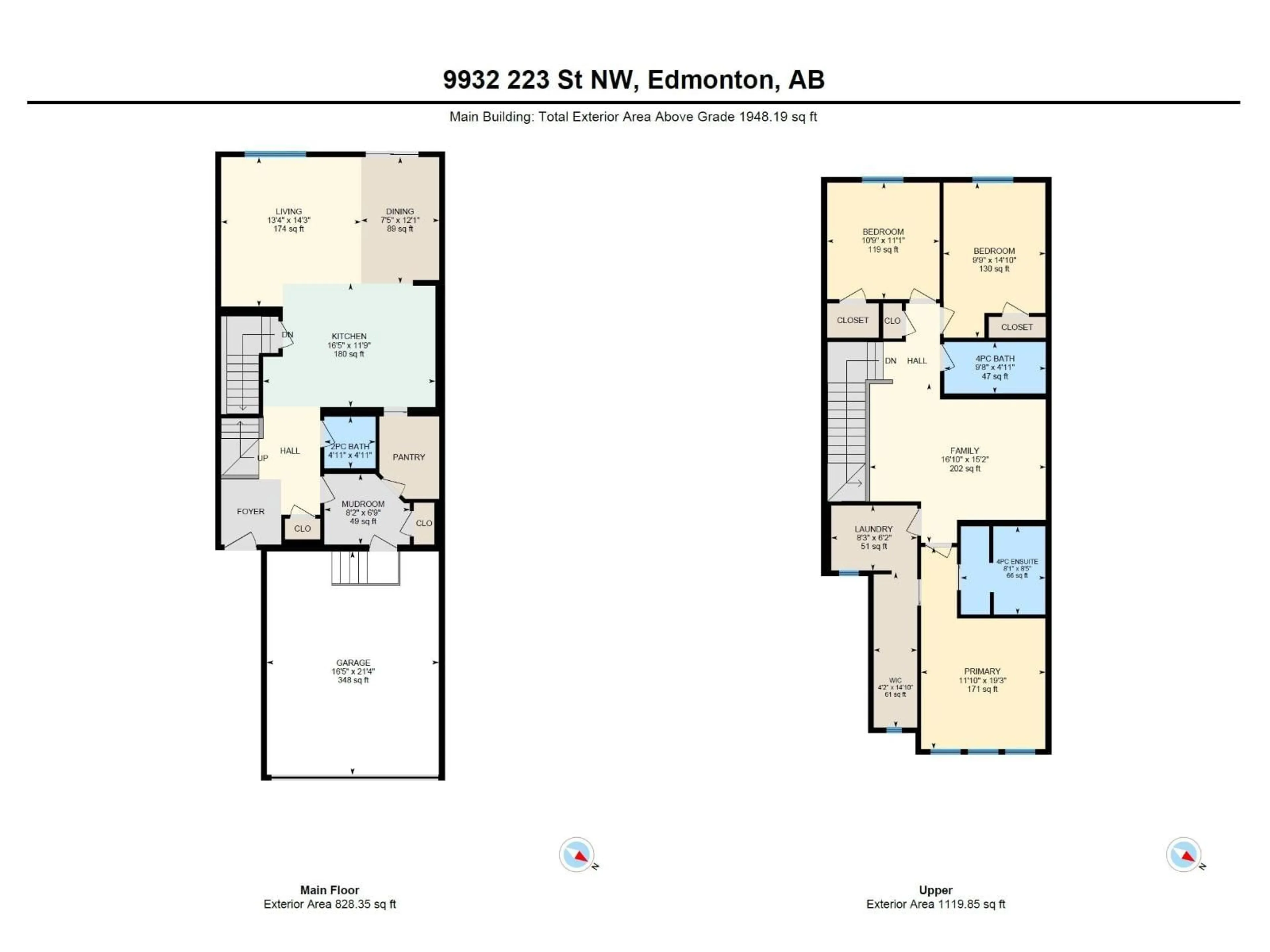 Floor plan for 9932 223 ST, Edmonton Alberta T5T7L7