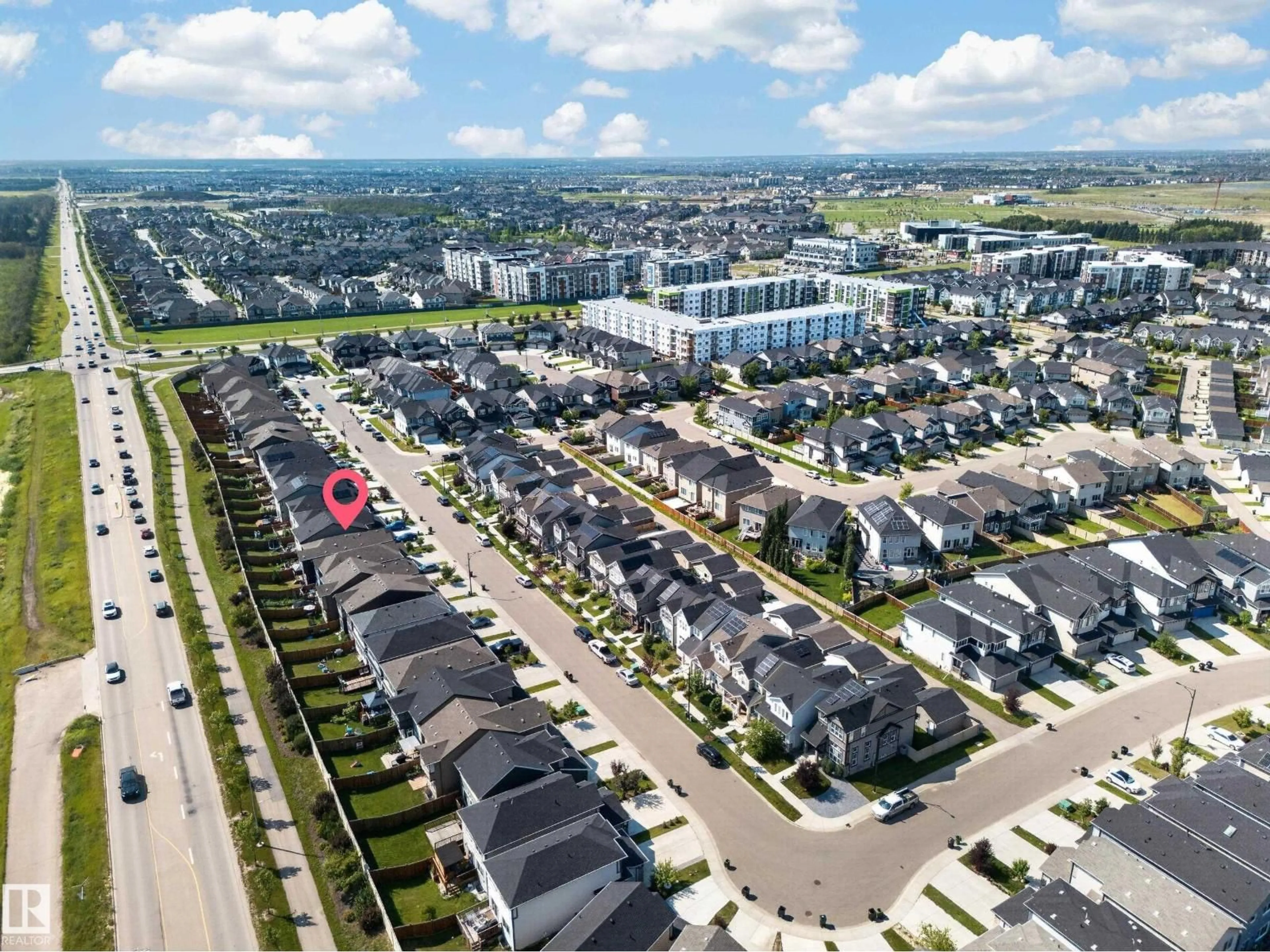 A pic from outside/outdoor area/front of a property/back of a property/a pic from drone, street for 4620 ALWOOD WY, Edmonton Alberta T6W3A4