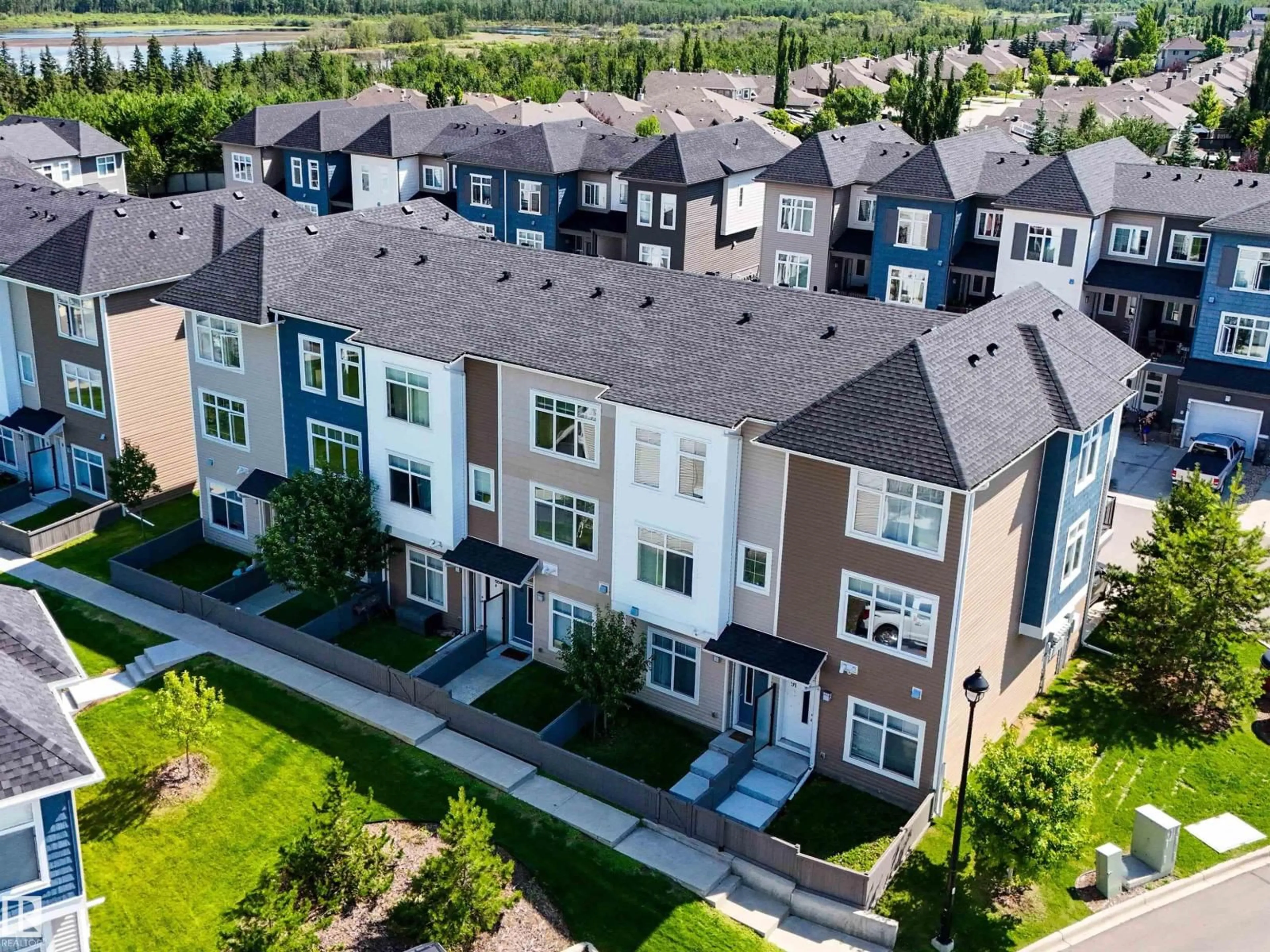 A pic from outside/outdoor area/front of a property/back of a property/a pic from drone, city buildings view from balcony for 600 - 89 BELLEROSE DR, St. Albert Alberta T8N7T5