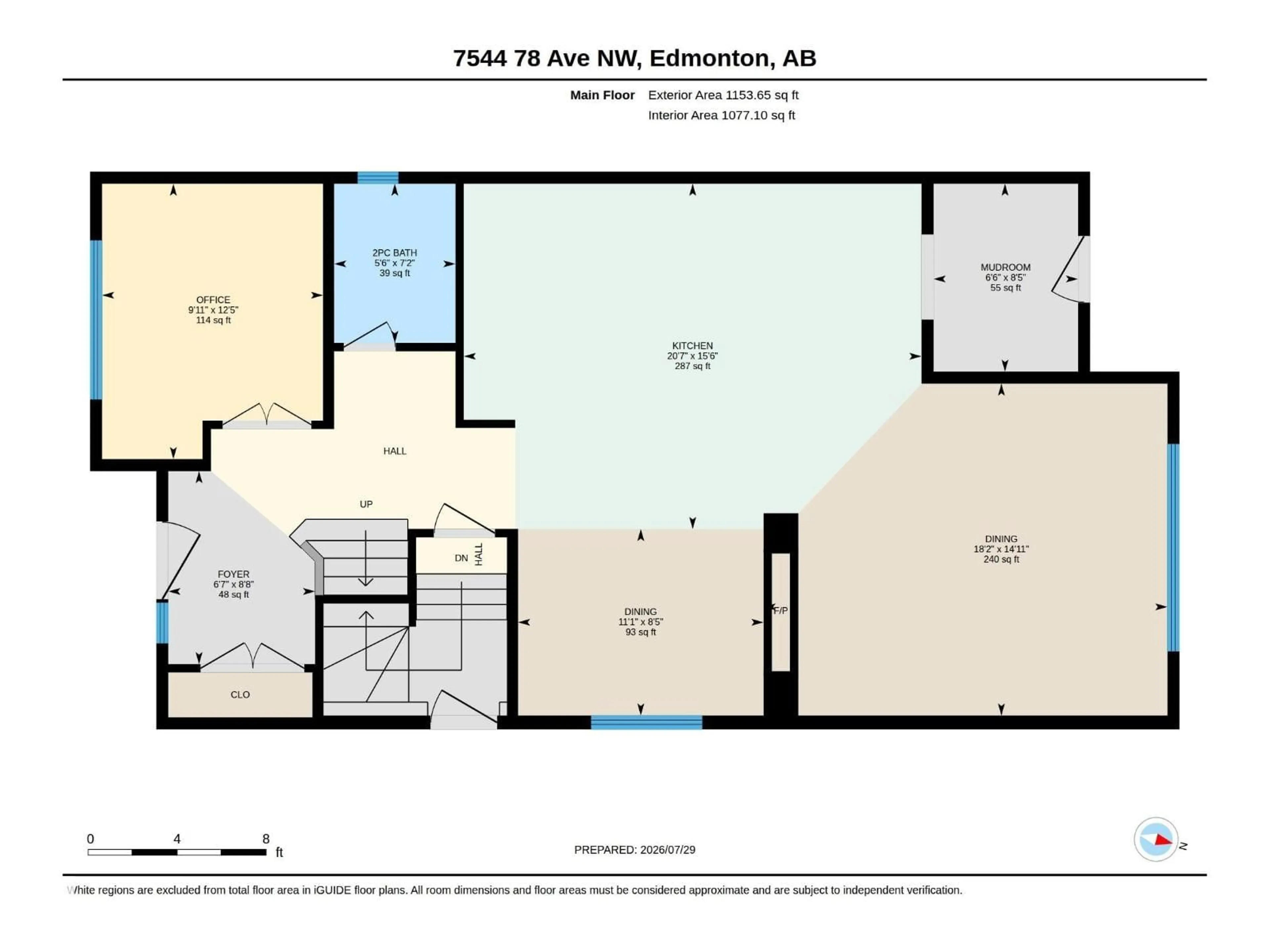 Floor plan for 7544 78 AV, Edmonton Alberta T6C0M7