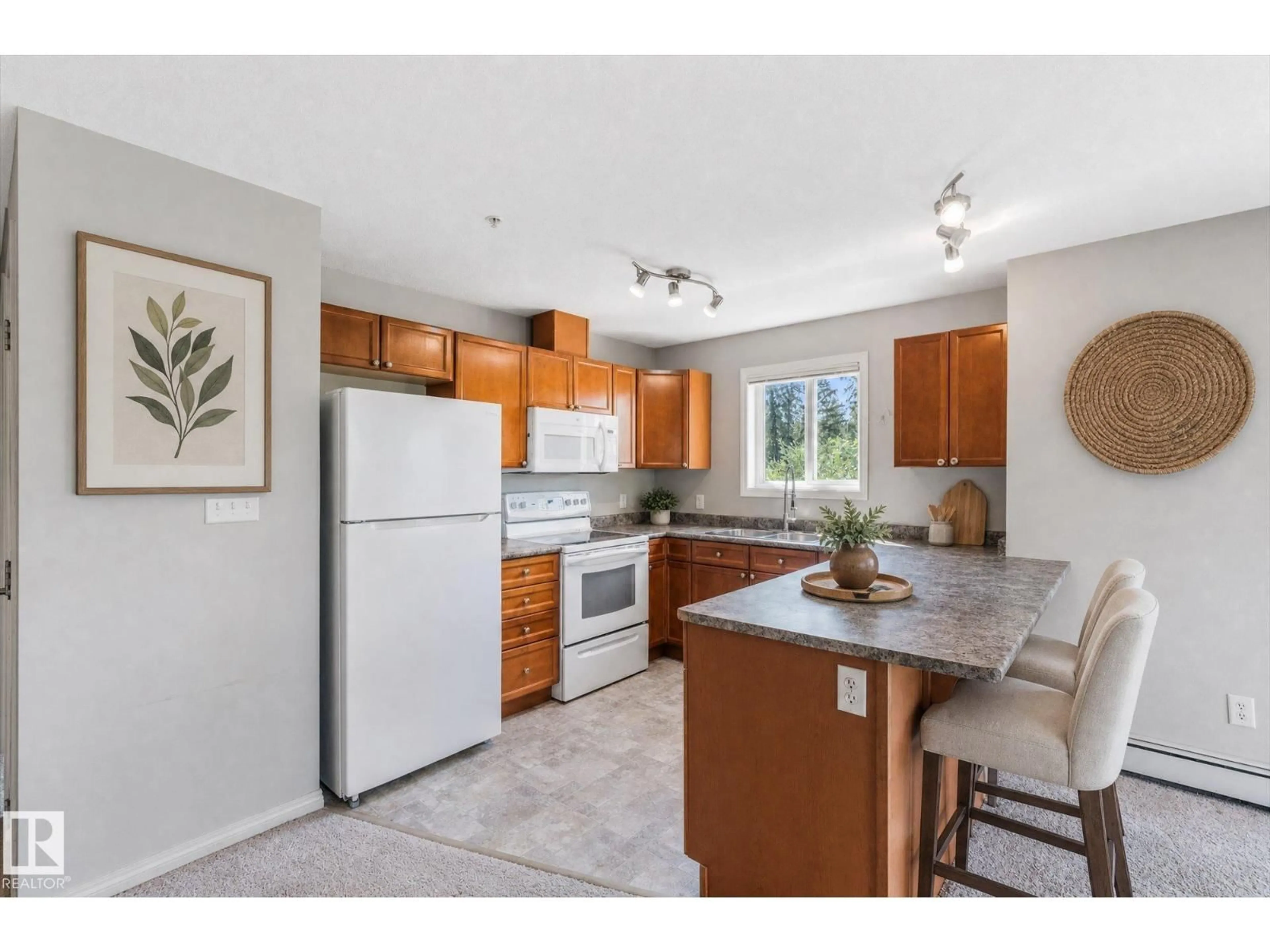 Standard kitchen, ceramic/tile floor for #208 - 4903 47 AV, Stony Plain Alberta T7Z0C8
