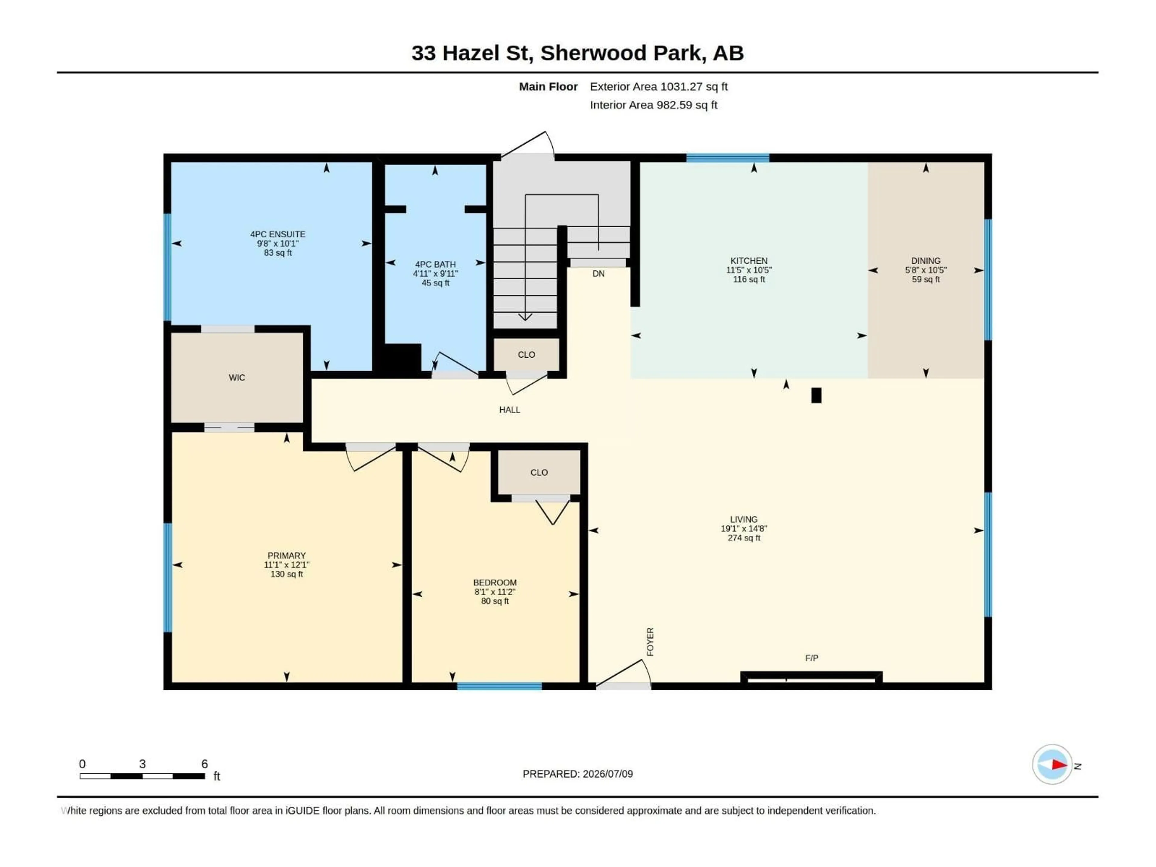 Floor plan for 33 HAZEL ST, Sherwood Park Alberta T8H1H7