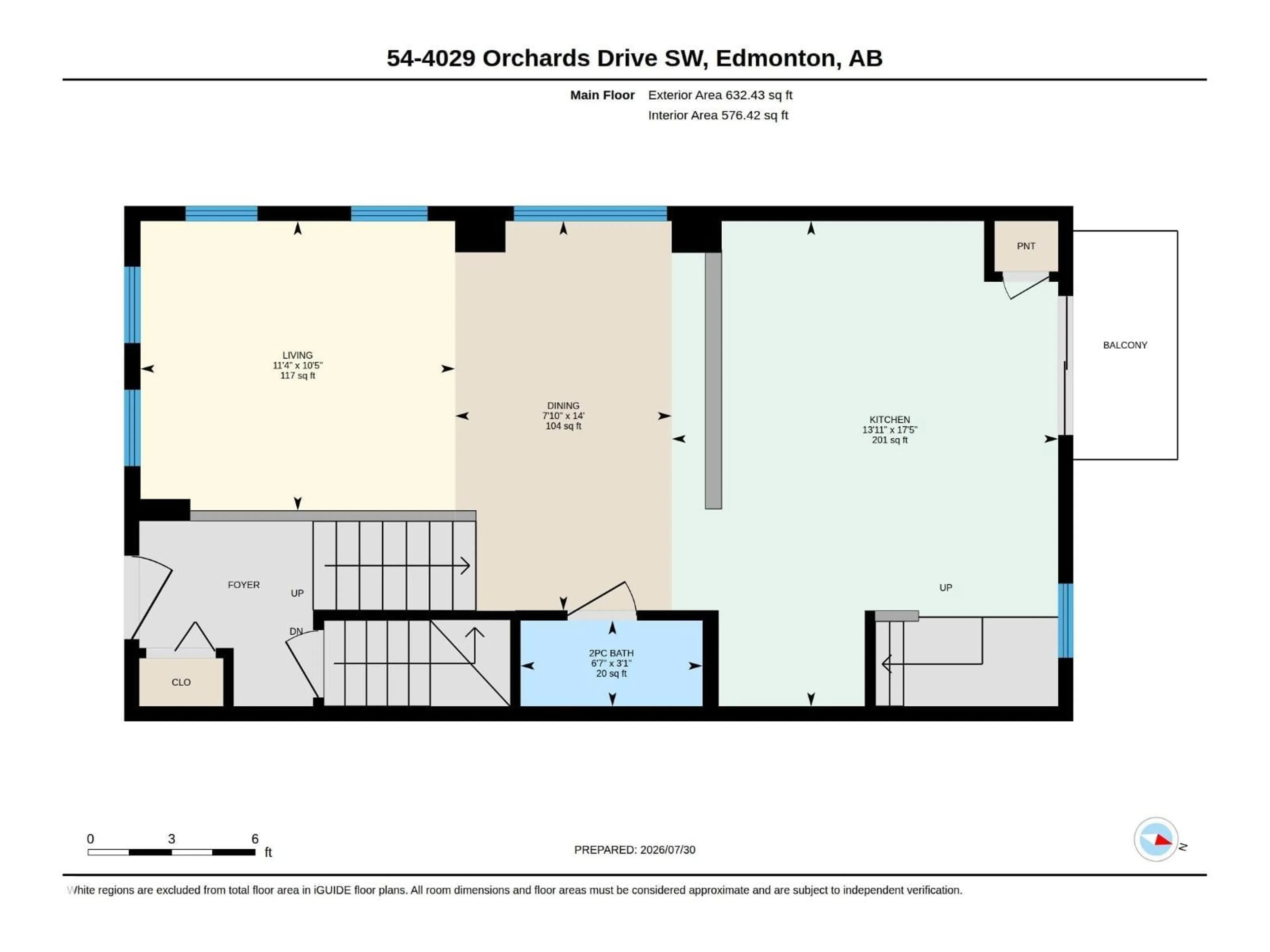 Floor plan for #54 - 4029 ORCHARDS DR, Edmonton Alberta T6X1V2