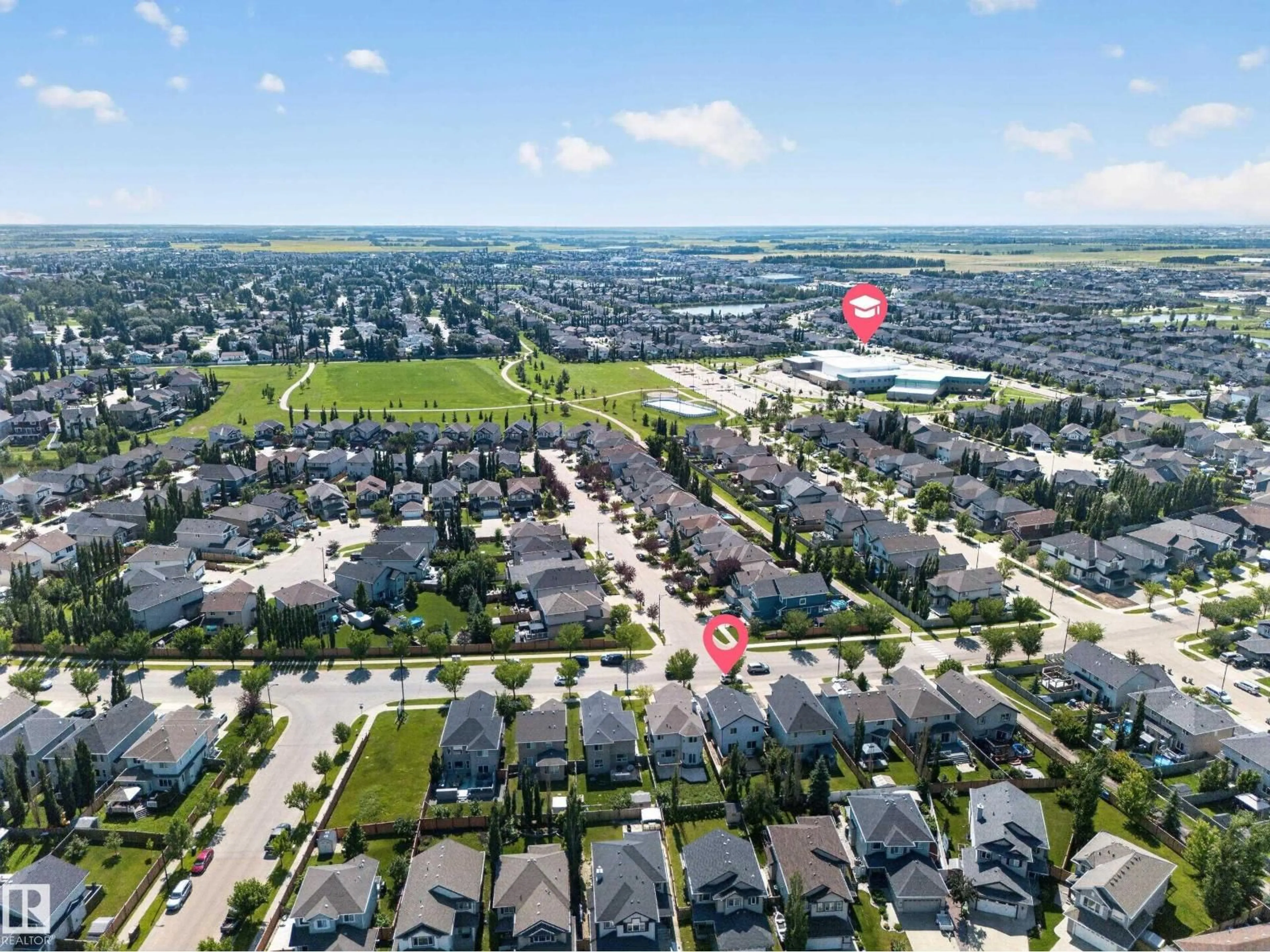 A pic from outside/outdoor area/front of a property/back of a property/a pic from drone, street for 90 RUE MONTALET, Beaumont Alberta T4X0C5