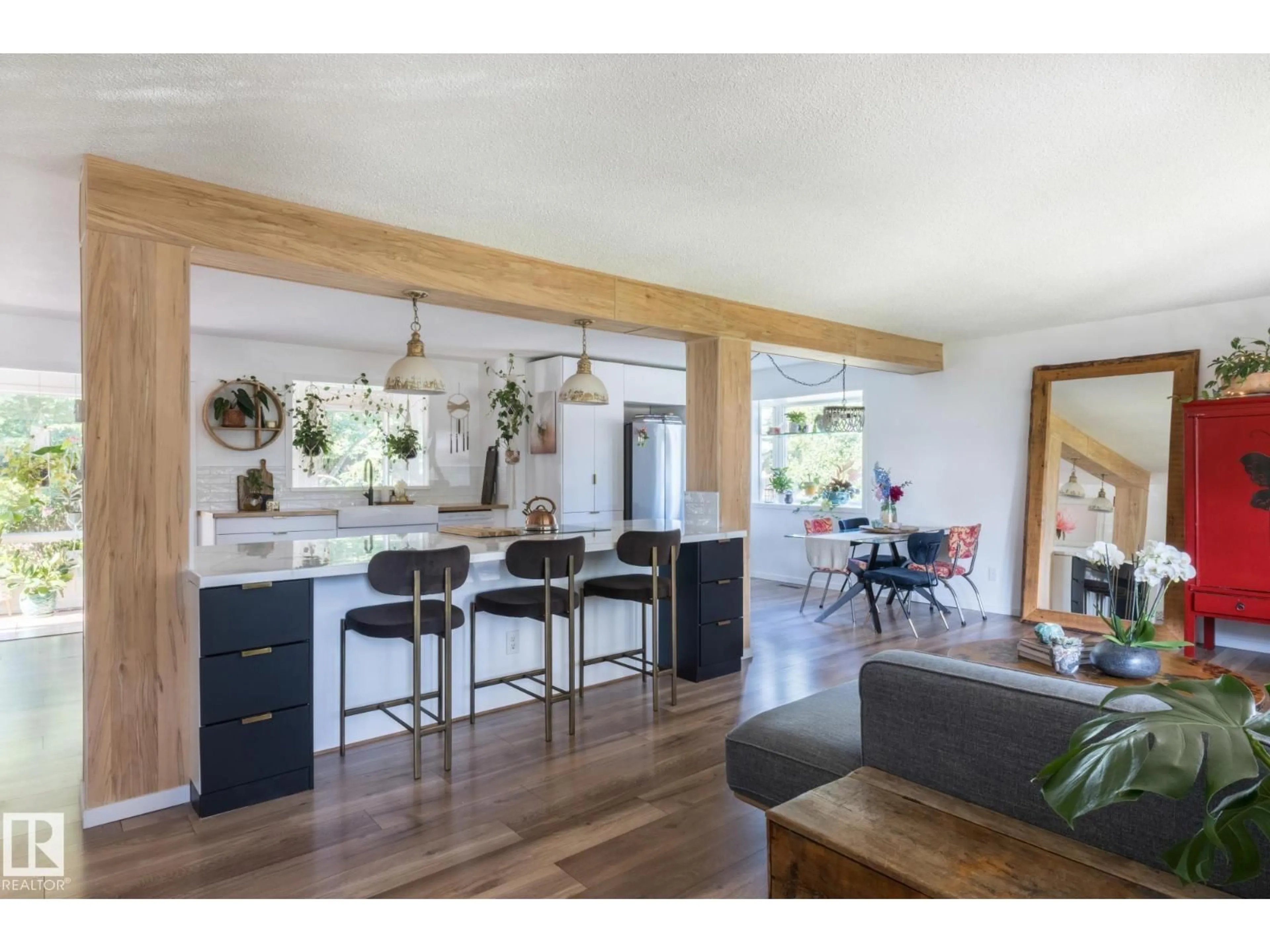 Open concept kitchen, wood/laminate floor for 2012 GARLAND CT, Sherwood Park Alberta T8A2P1
