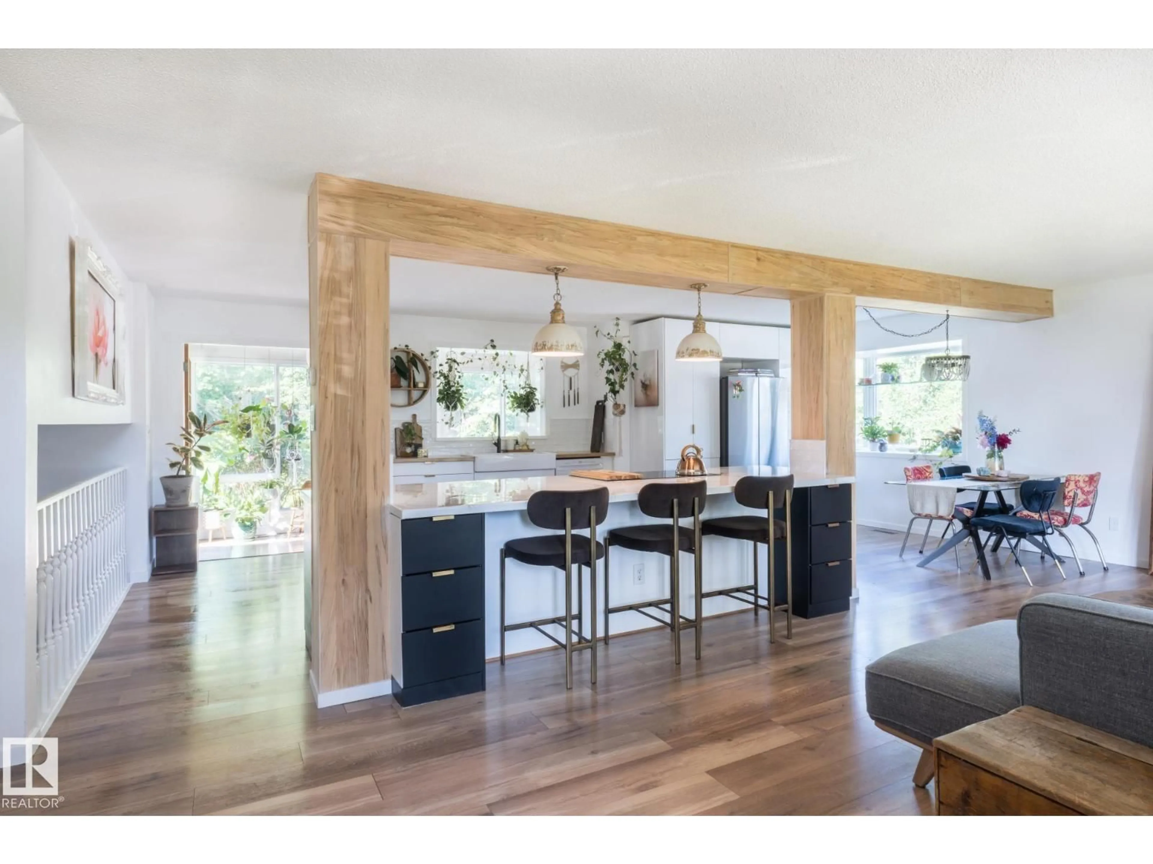 Open concept kitchen, wood/laminate floor for 2012 GARLAND CT, Sherwood Park Alberta T8A2P1