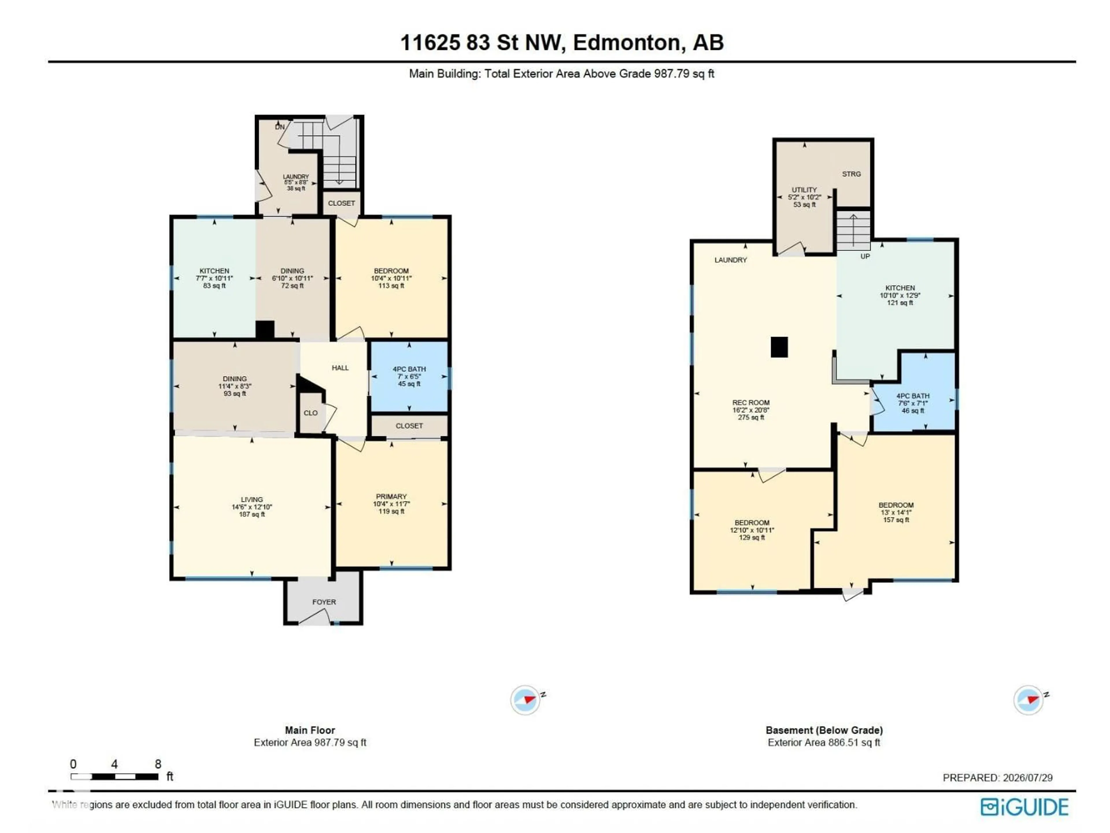 Floor plan for 11625 83 ST, Edmonton Alberta T5B2Y7