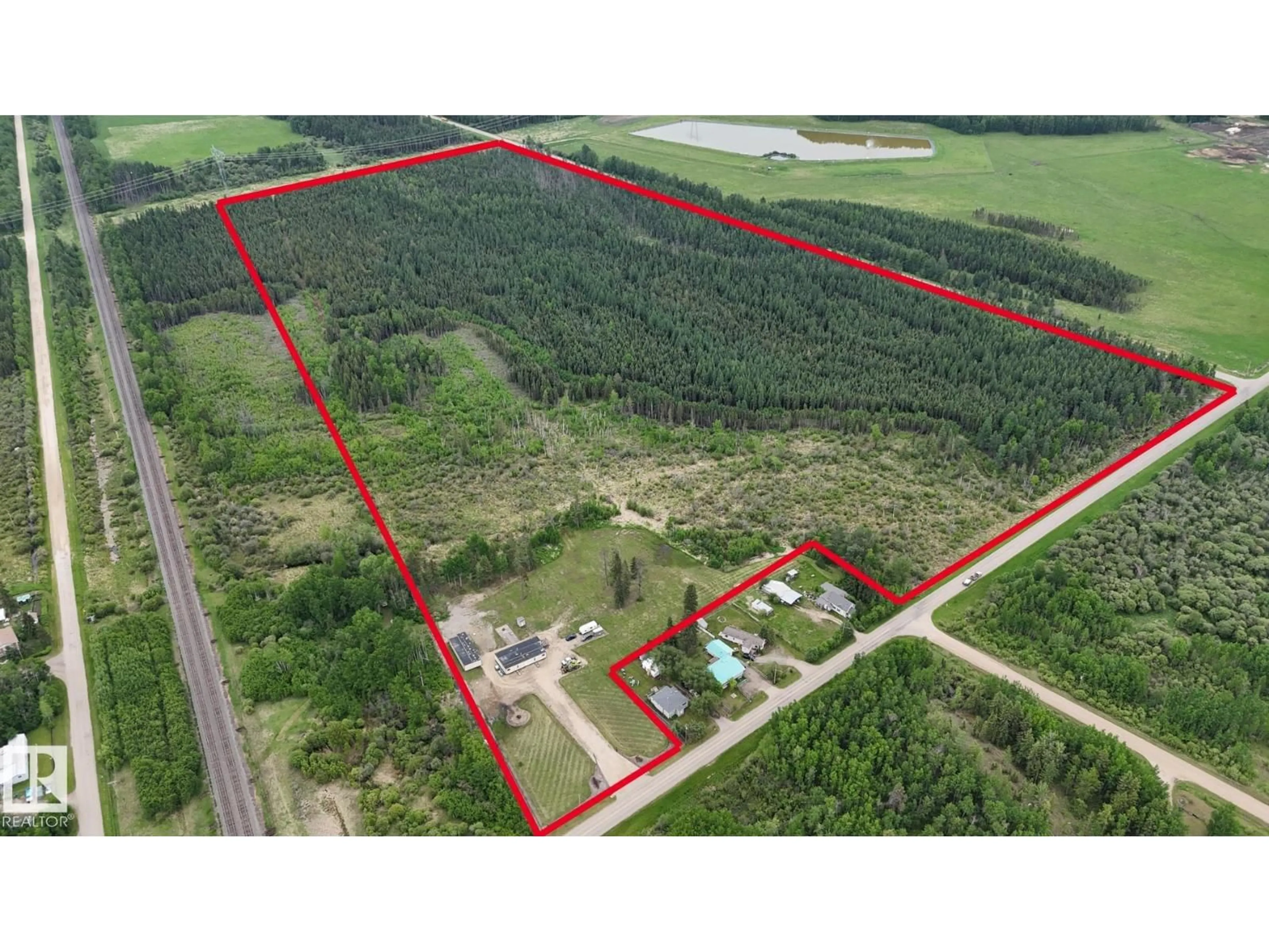 A pic from outside/outdoor area/front of a property/back of a property/a pic from drone, building for 32 RANGE ROAD, Rural Parkland County Alberta T0E0N0