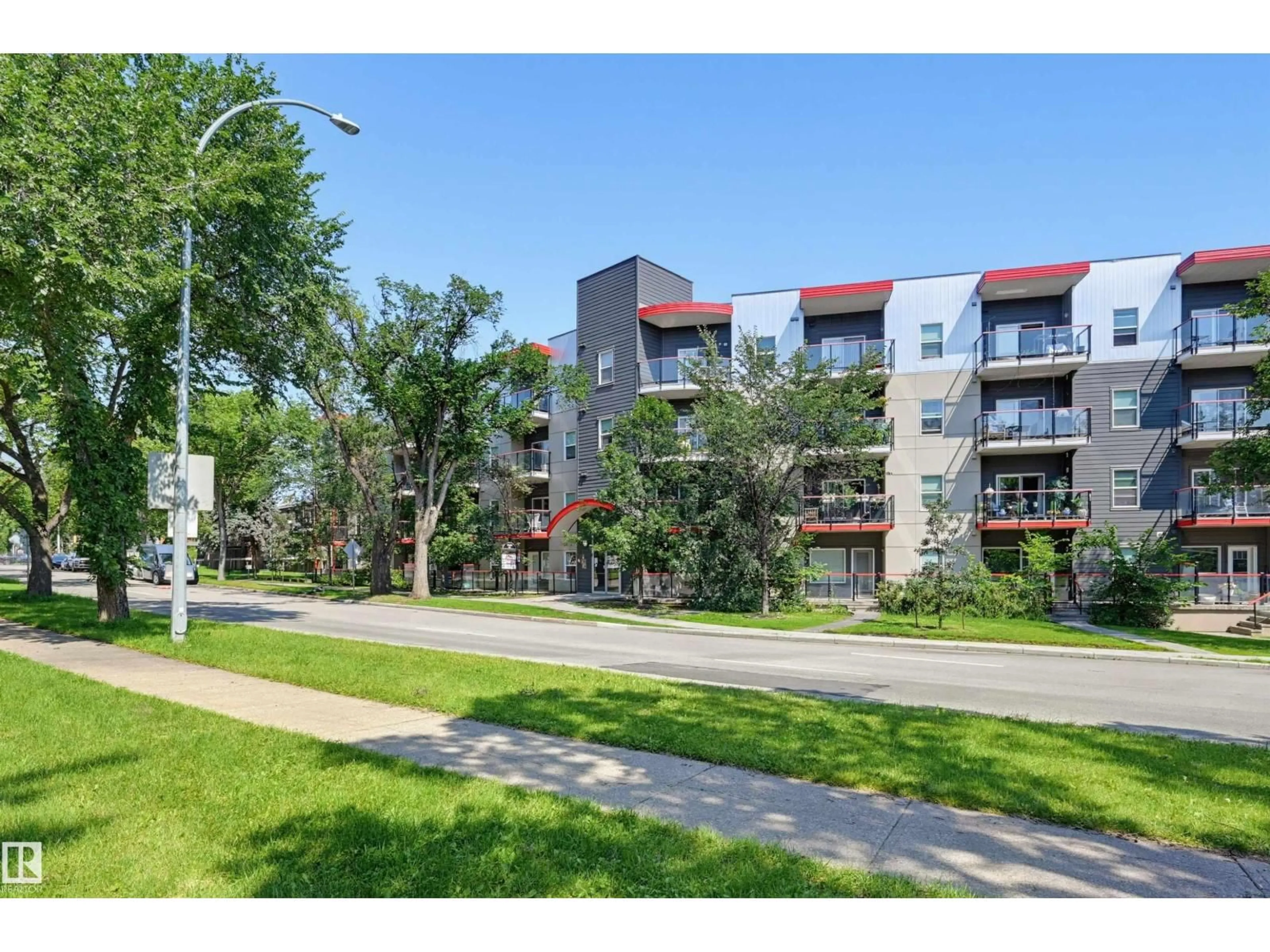 A pic from outside/outdoor area/front of a property/back of a property/a pic from drone, street for #103 - 10611 117 ST, Edmonton Alberta T5H0G6