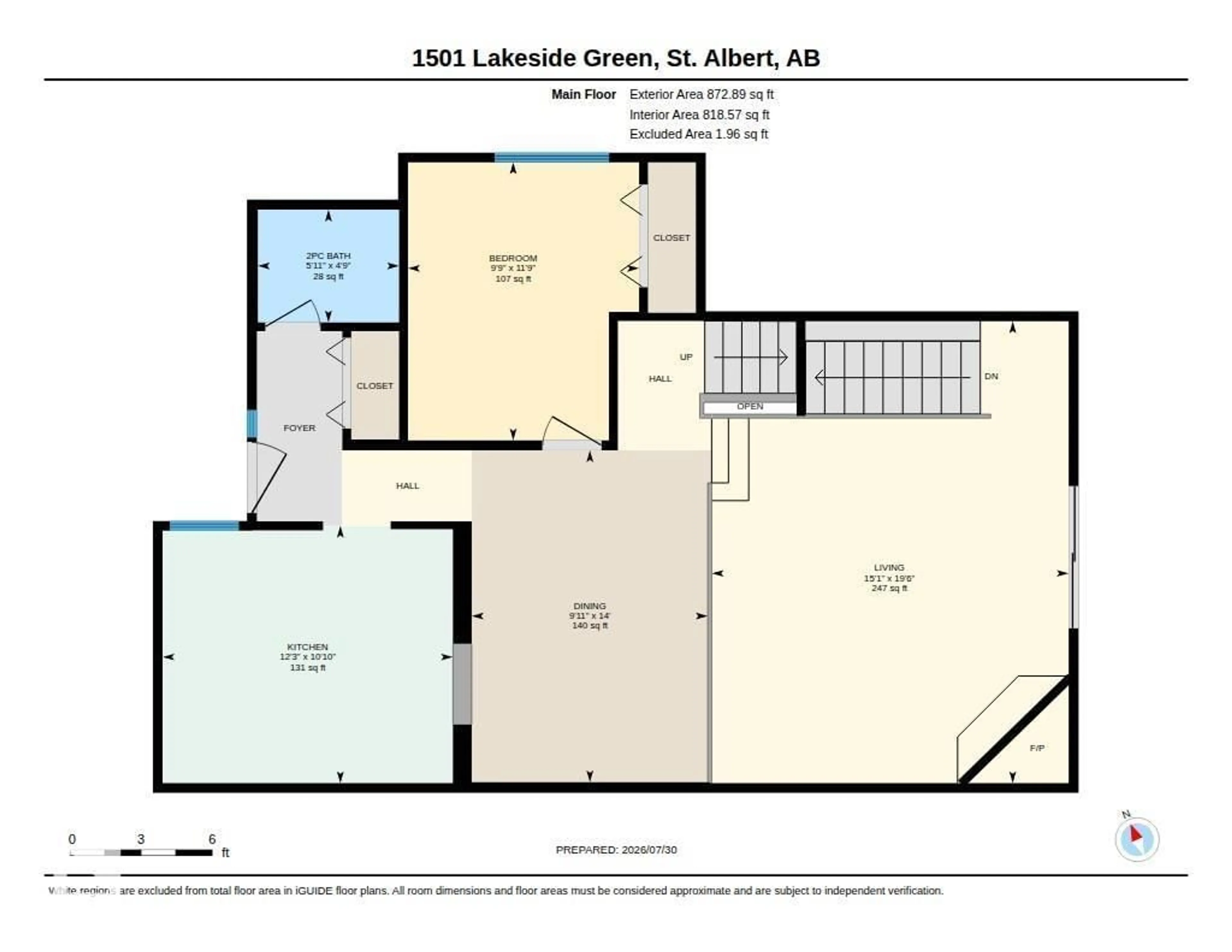 Floor plan for 1501 LAKESIDE GR, St. Albert Alberta T8N3T3