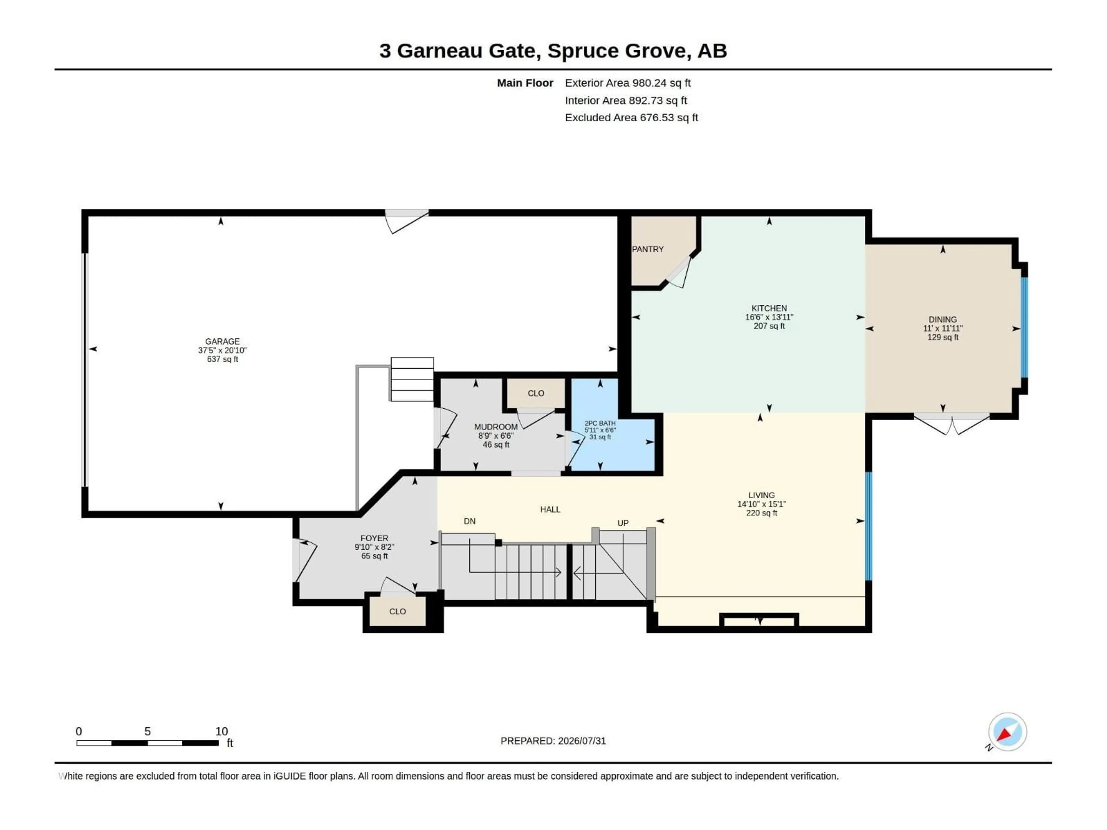 Floor plan for 3 GARNEAU GA, Spruce Grove Alberta T7X0M6
