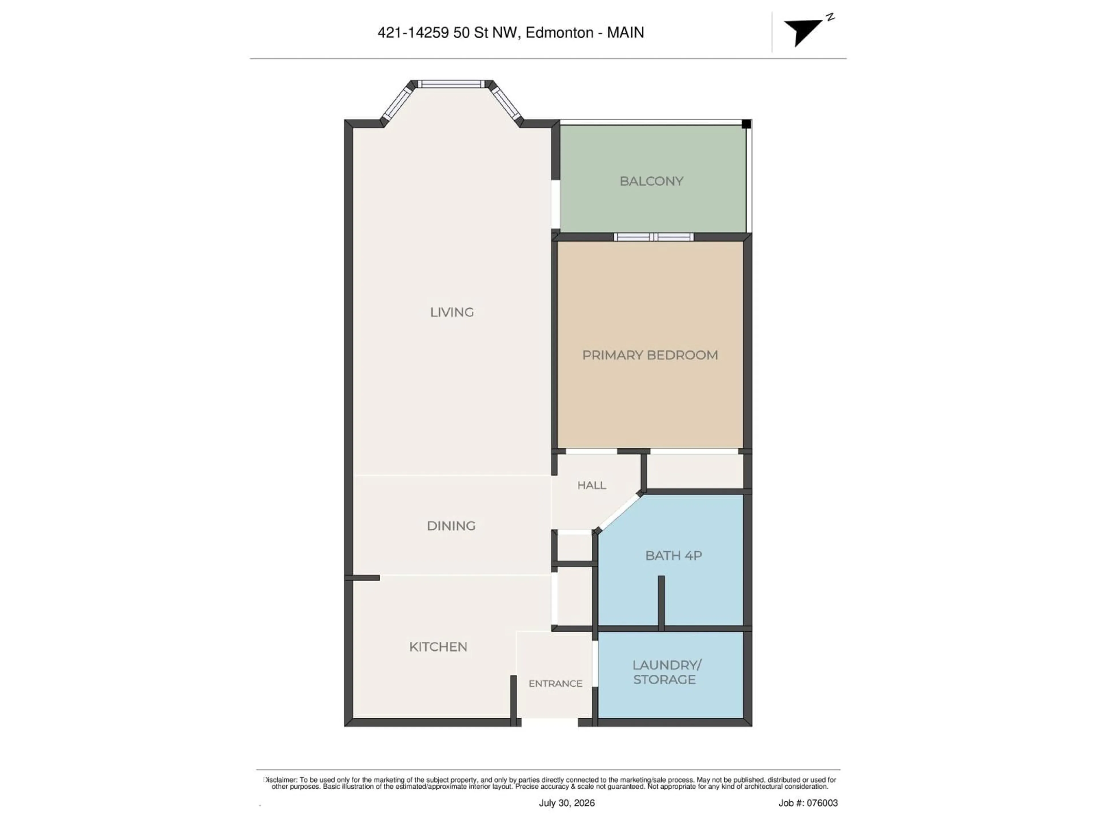 Floor plan for 421 14259 50 ST, Edmonton Alberta T5A5J2
