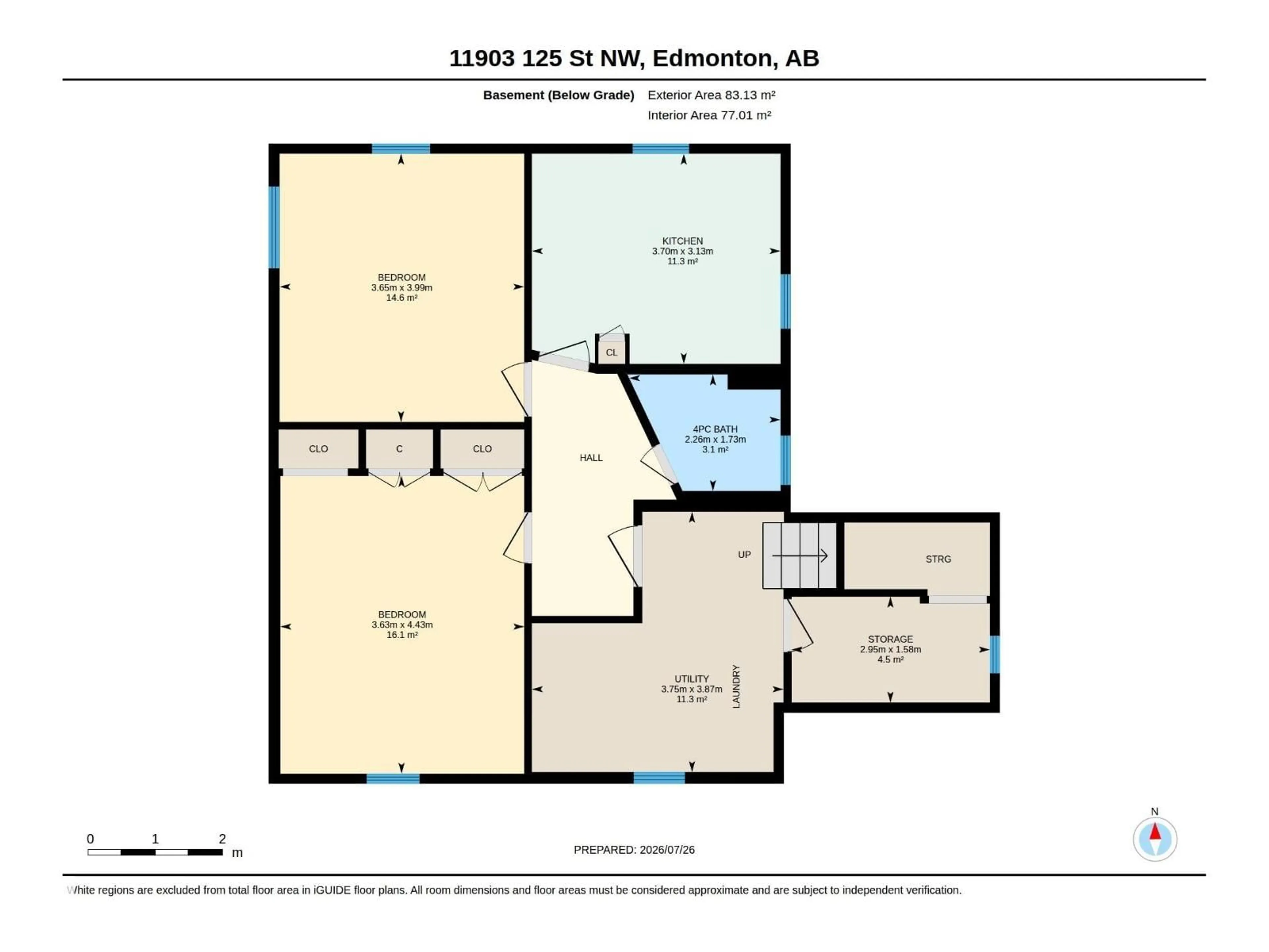 Floor plan for NW - 11903 125 ST, Edmonton Alberta T5L0S3