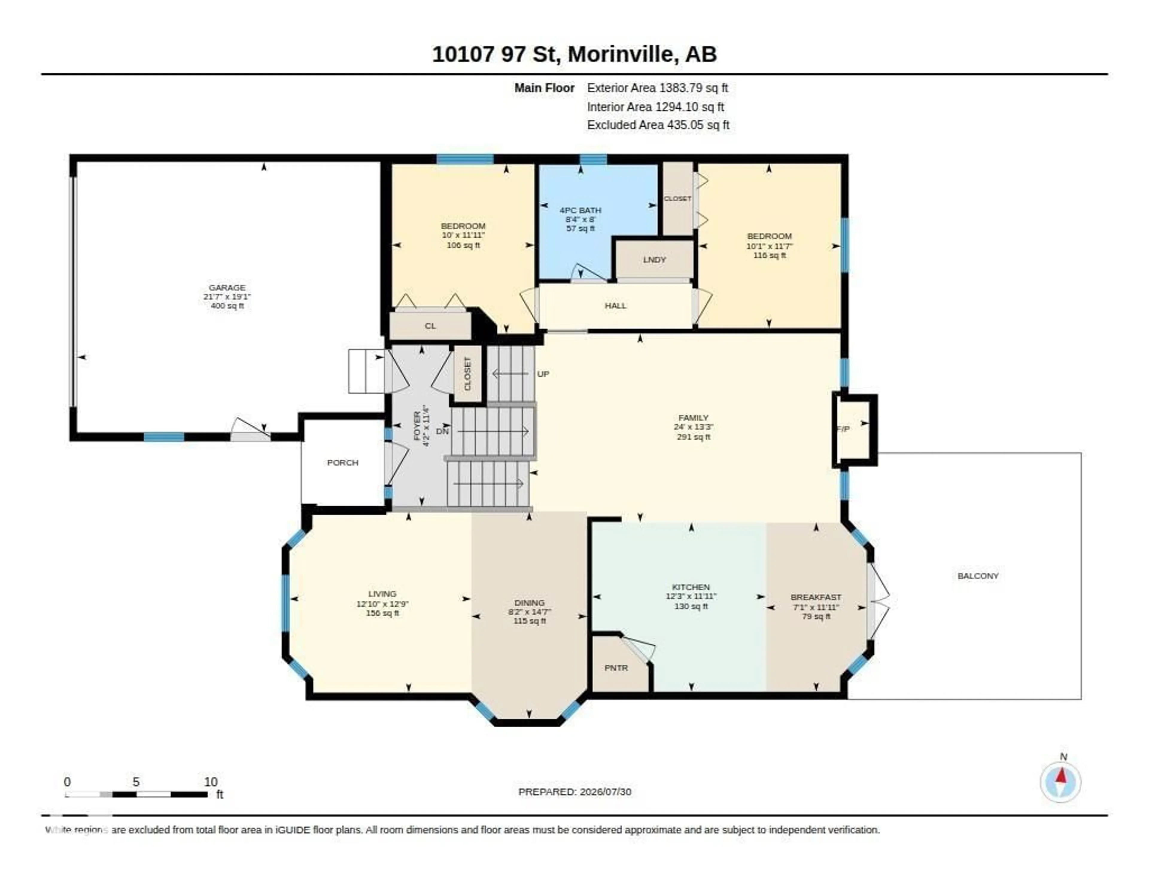 Floor plan for 10107 97 ST, Morinville Alberta T8R0C8