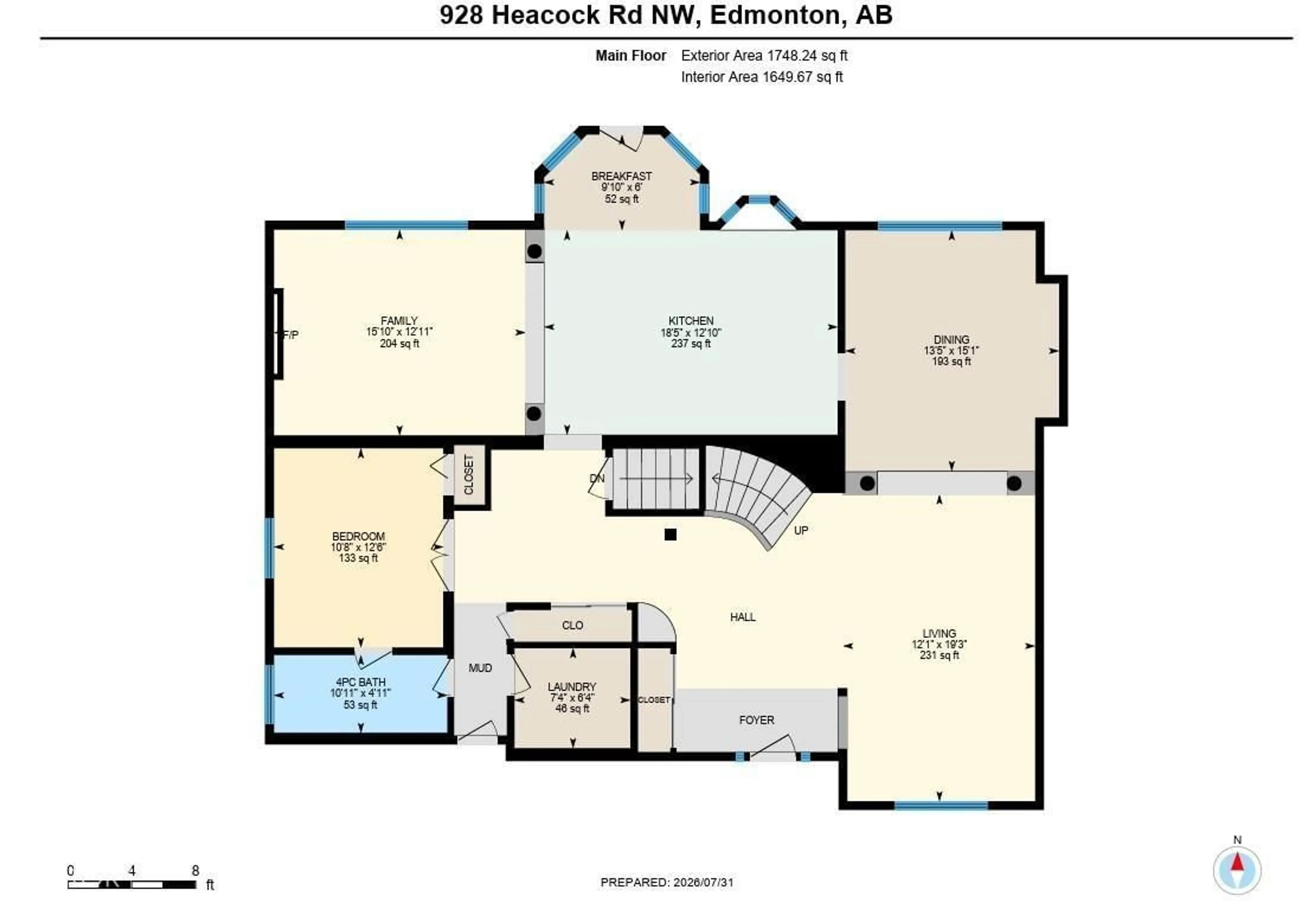 Floor plan for 928 HEACOCK RD, Edmonton Alberta T6R2L9