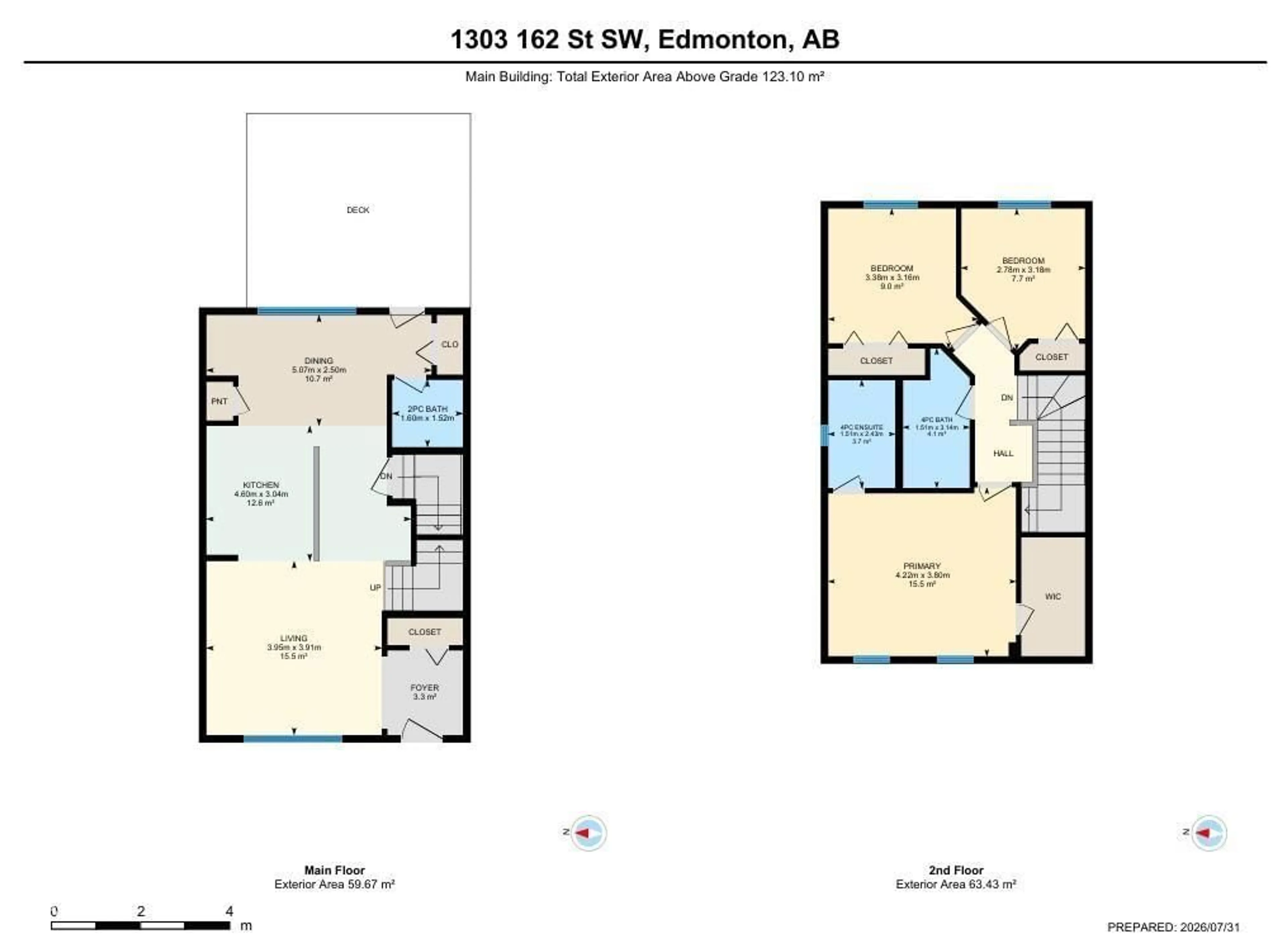 Floor plan for SW - 1303 162 ST, Edmonton Alberta T6W2L1