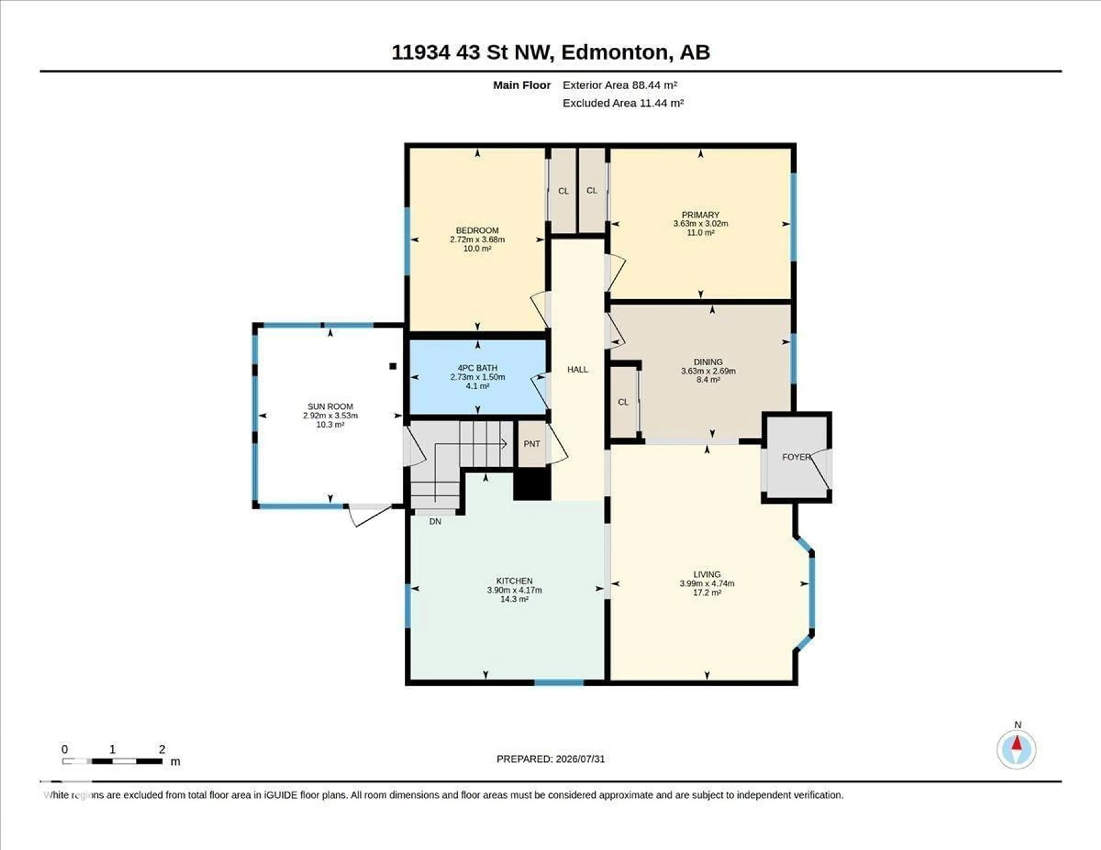 Floor plan for NW - 11934 43 ST, Edmonton Alberta T5W2P6