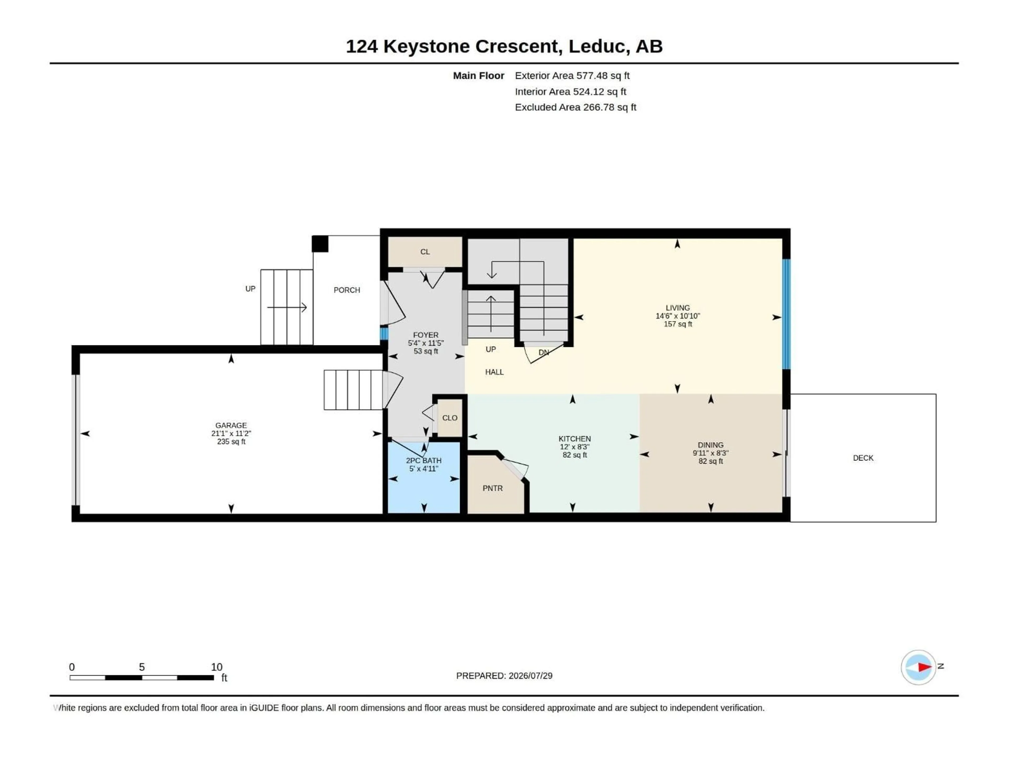 Floor plan for 124 KEYSTONE CR, Leduc Alberta T9E0M6