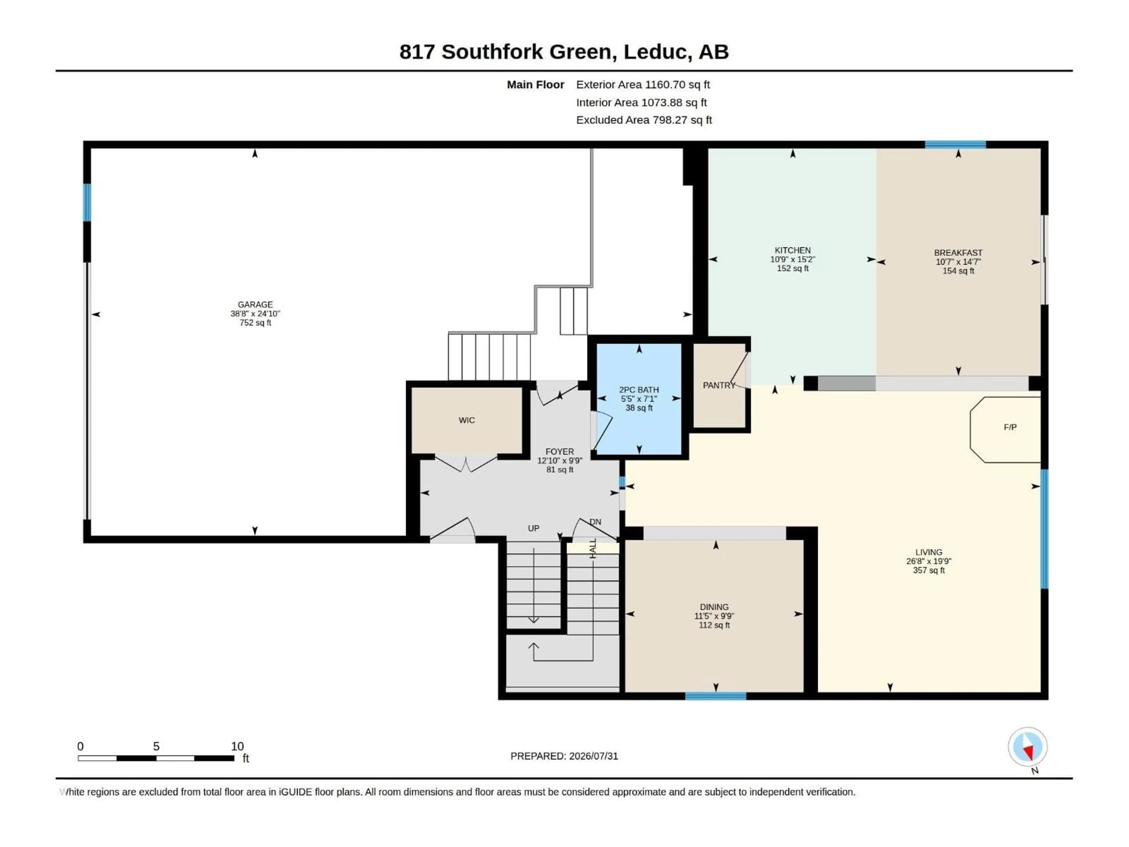 Floor plan for 817 SOUTHFORK GR, Leduc Alberta T9E0P4
