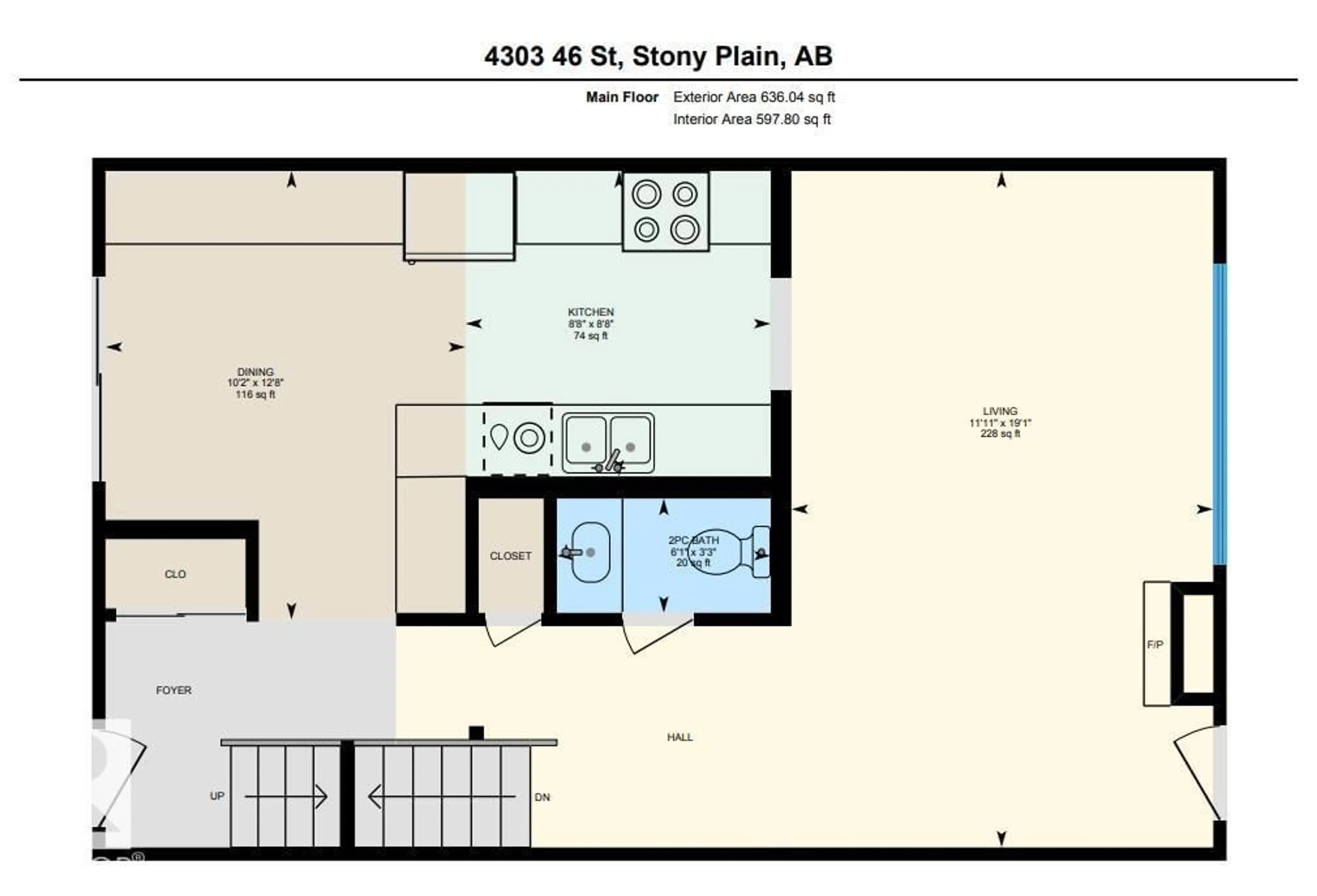 Floor plan for 4303 46 ST, Stony Plain Alberta T7Z1J5