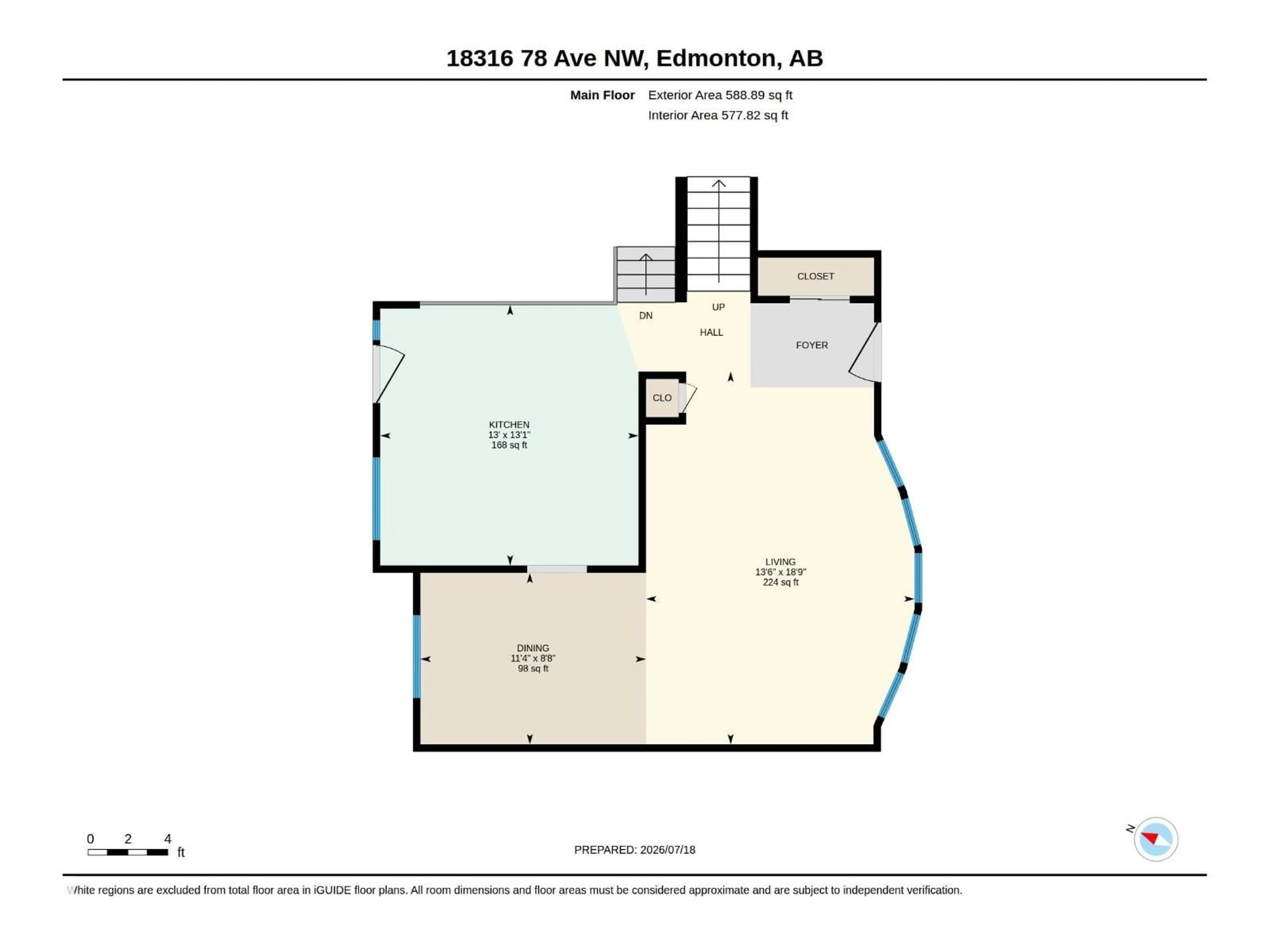 Floor plan for 18316 78 AV, Edmonton Alberta T5T2A9