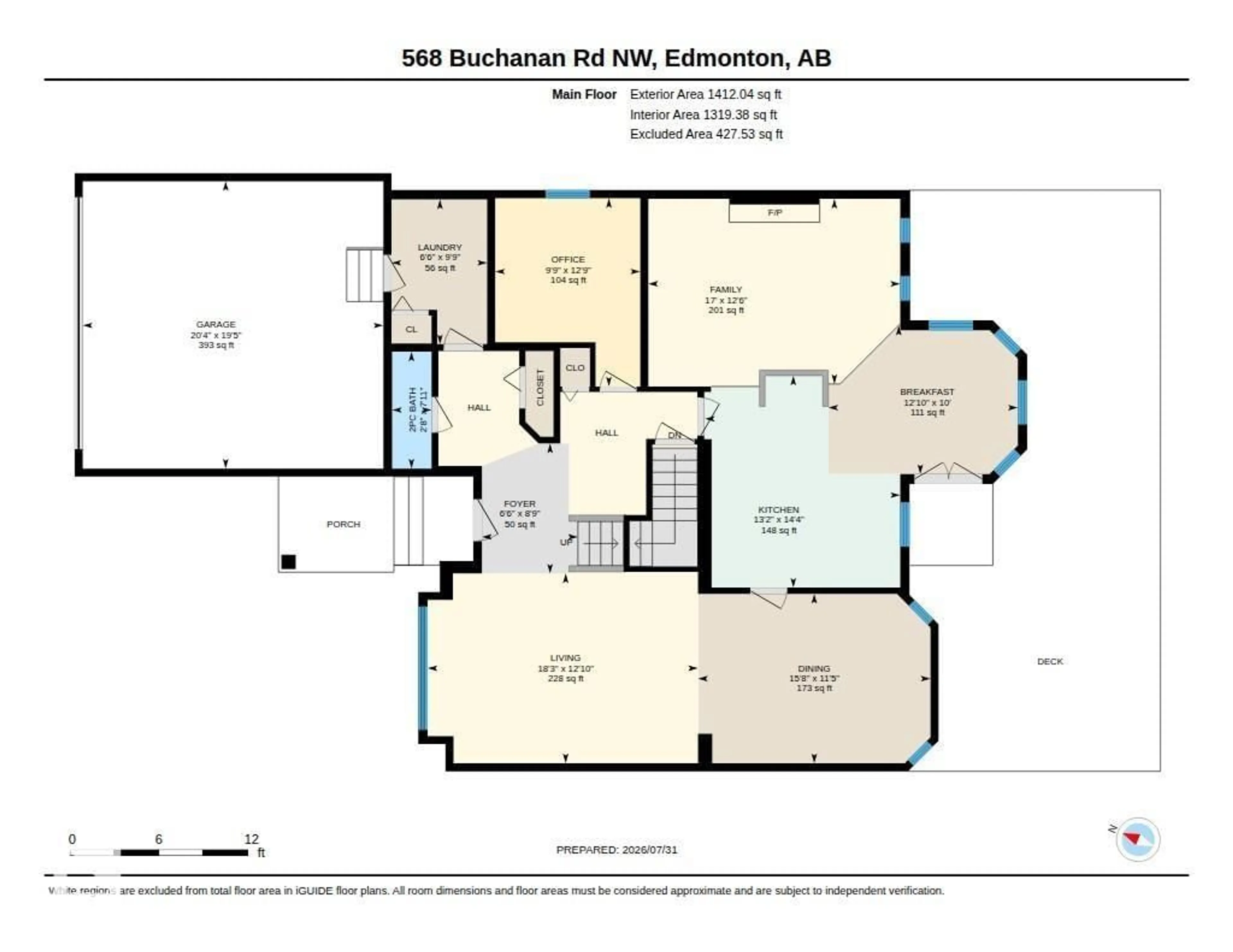Floor plan for 568 BUCHANAN RD, Edmonton Alberta T6R2B7