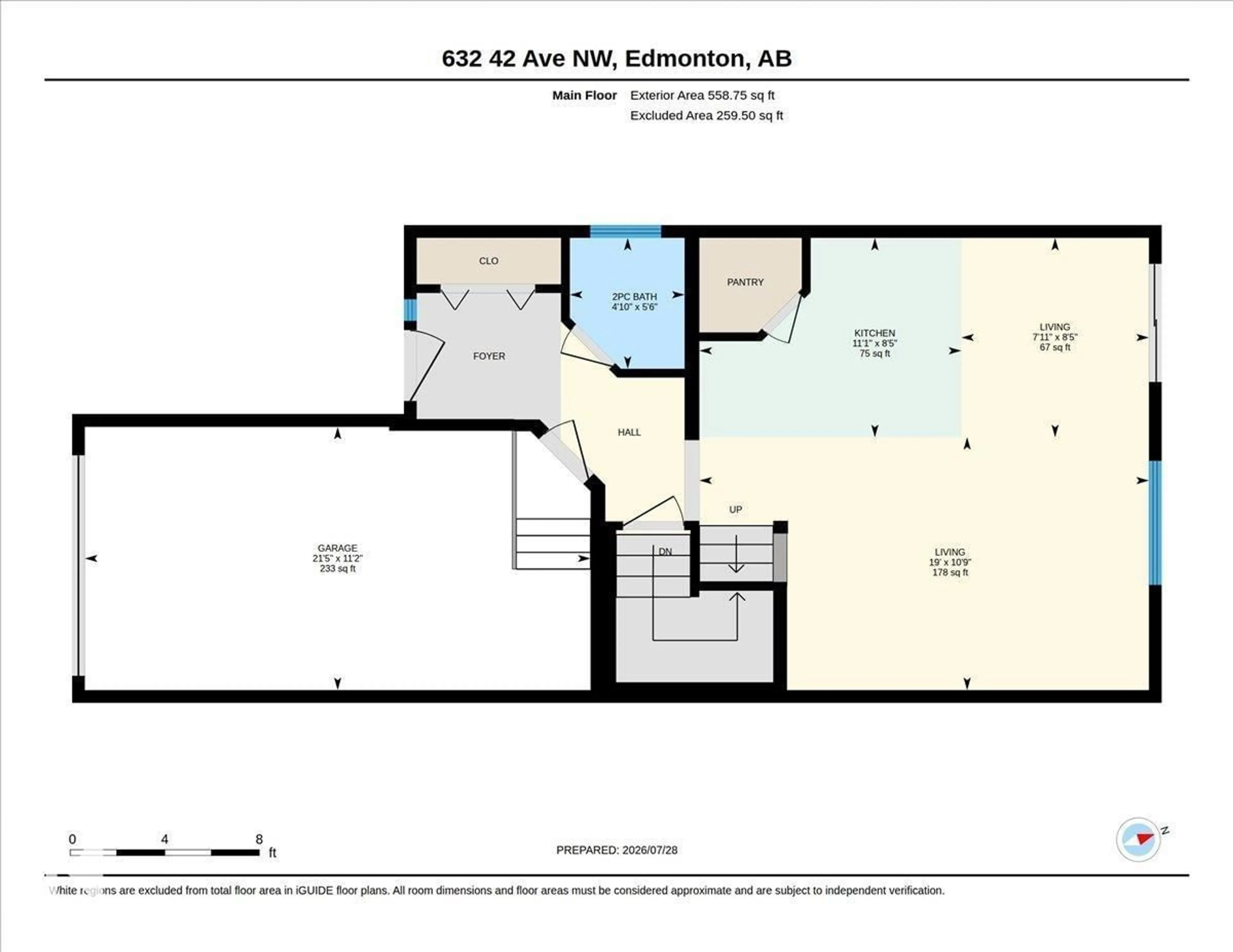 Floor plan for 632 42 AV, Edmonton Alberta T6T0W9