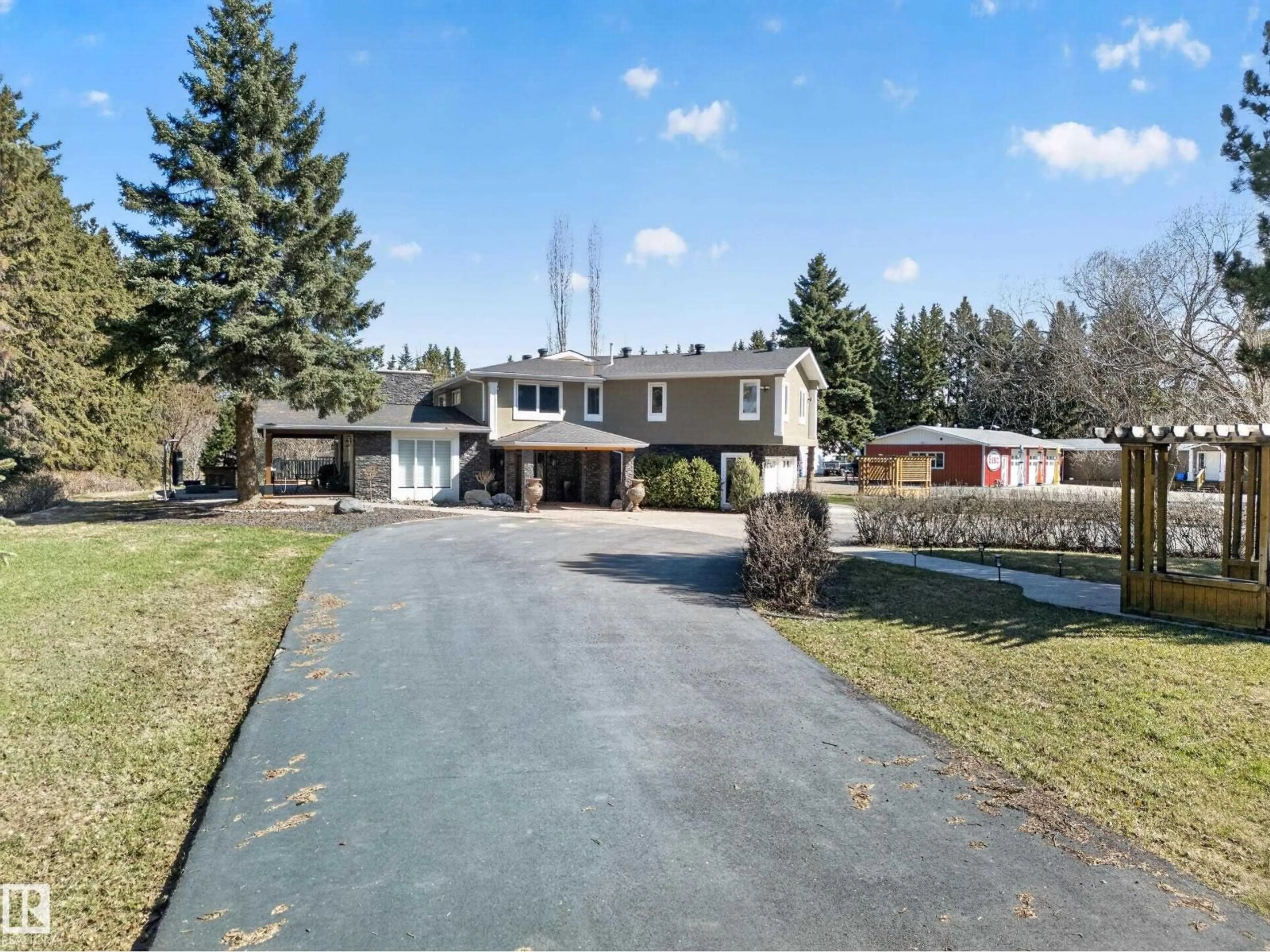 A pic from outside/outdoor area/front of a property/back of a property/a pic from drone, street for 23333 WYE RD, Rural Strathcona County Alberta T8B1K4