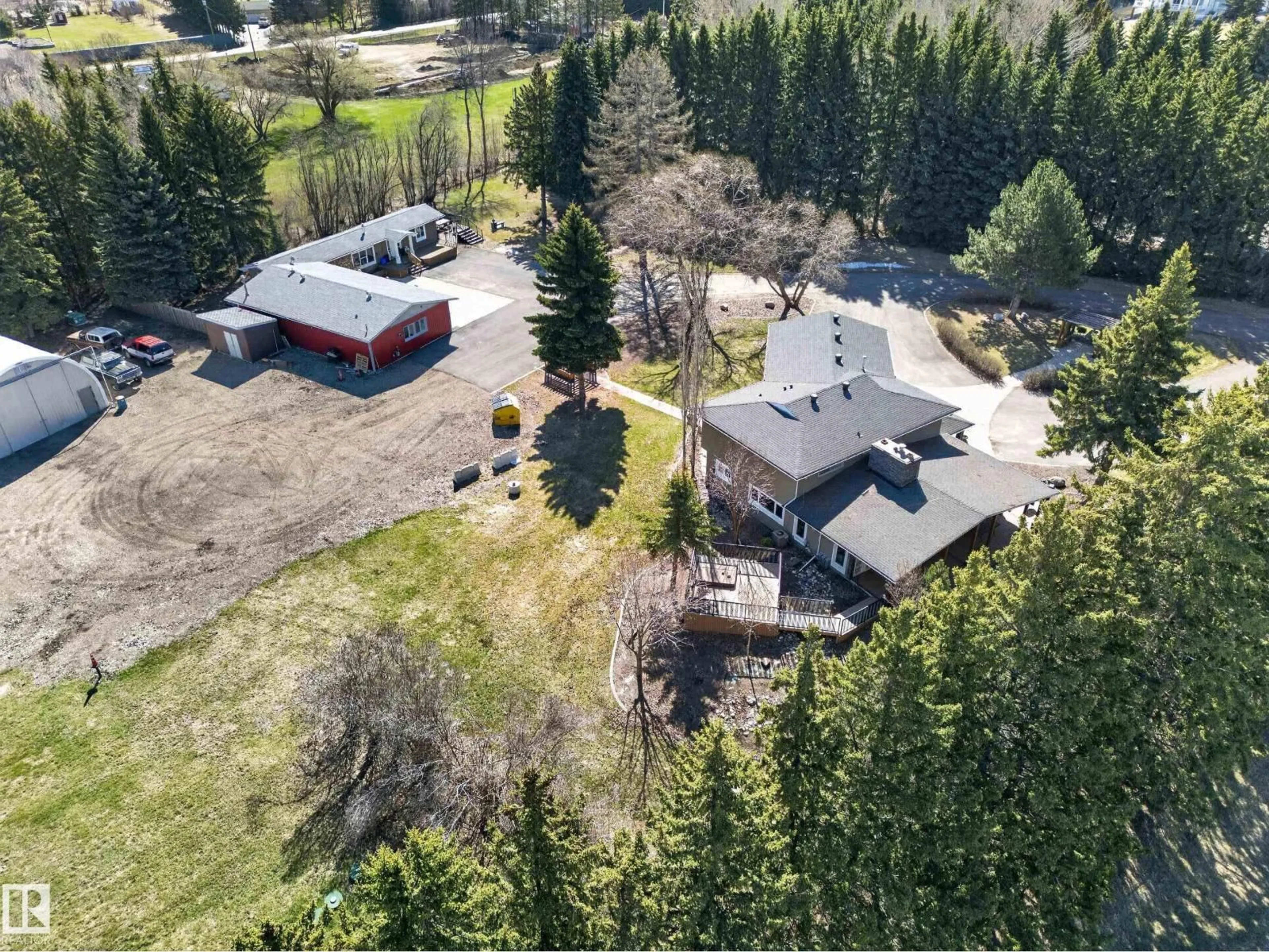 A pic from outside/outdoor area/front of a property/back of a property/a pic from drone, unknown for 23333 WYE RD, Rural Strathcona County Alberta T8B1K4
