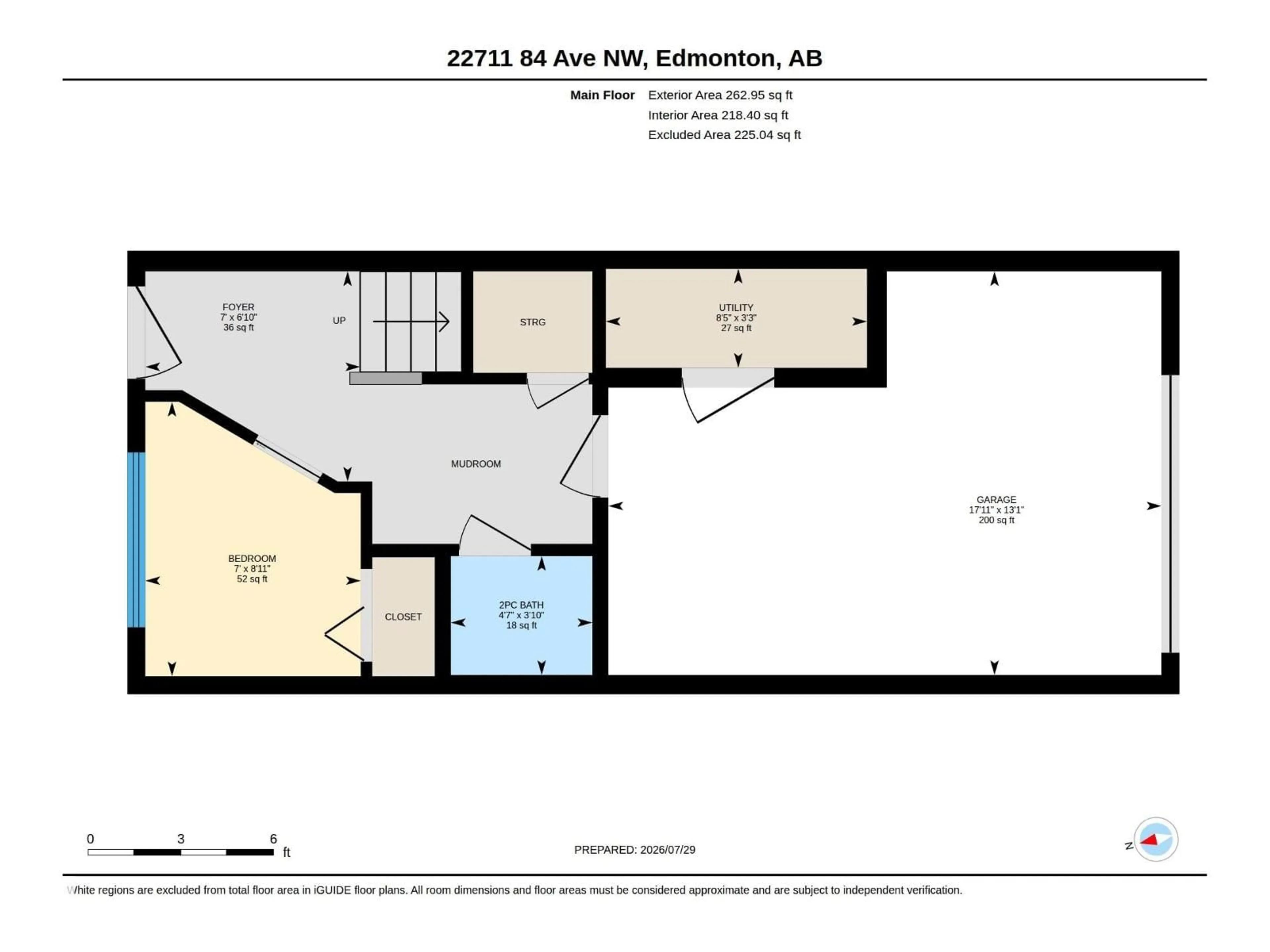 Floor plan for 22711 84 AV, Edmonton Alberta T5T4B4