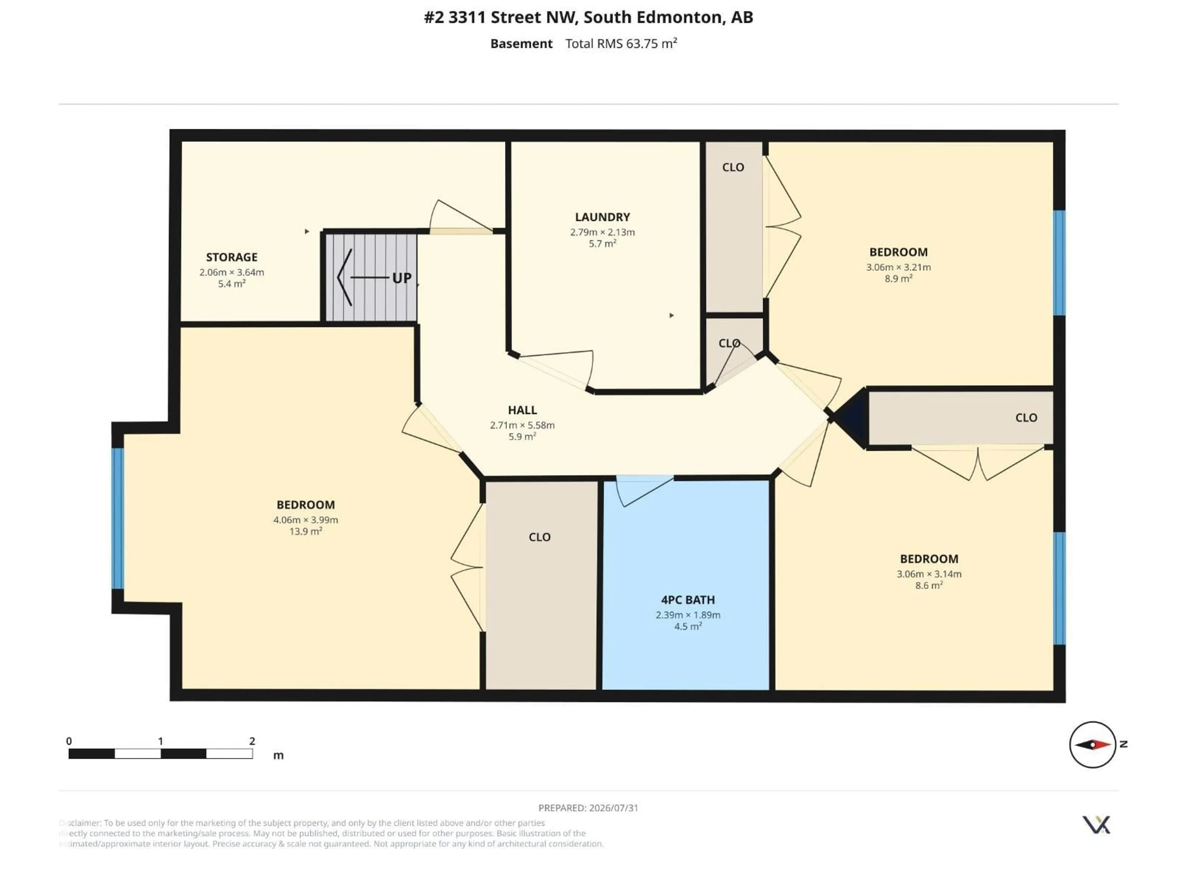 Floor plan for #2 - 3311 58 ST, Edmonton Alberta T6L6X3