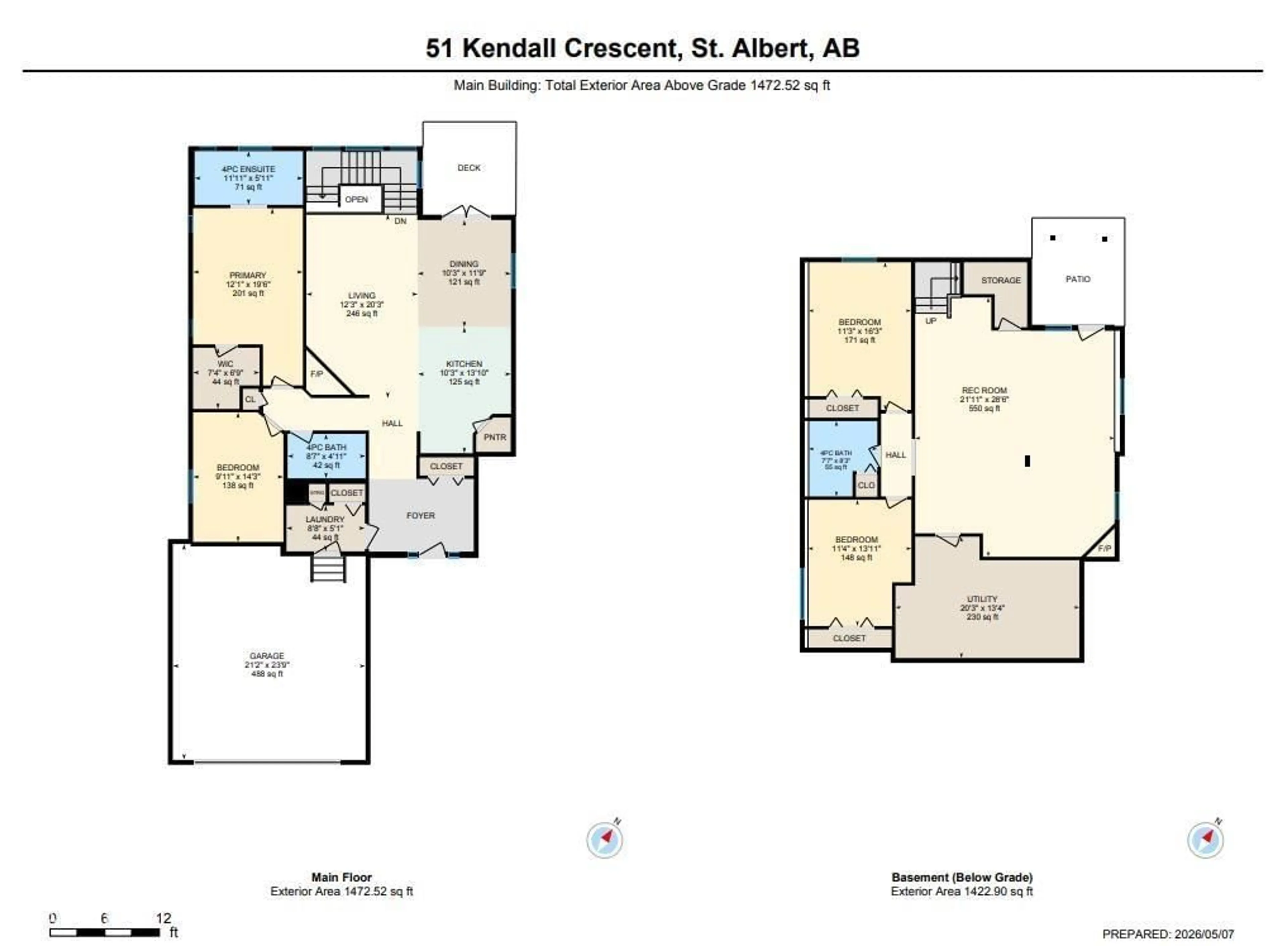 Floor plan for 51 KENDALL CR, St. Albert Alberta T8N7C2