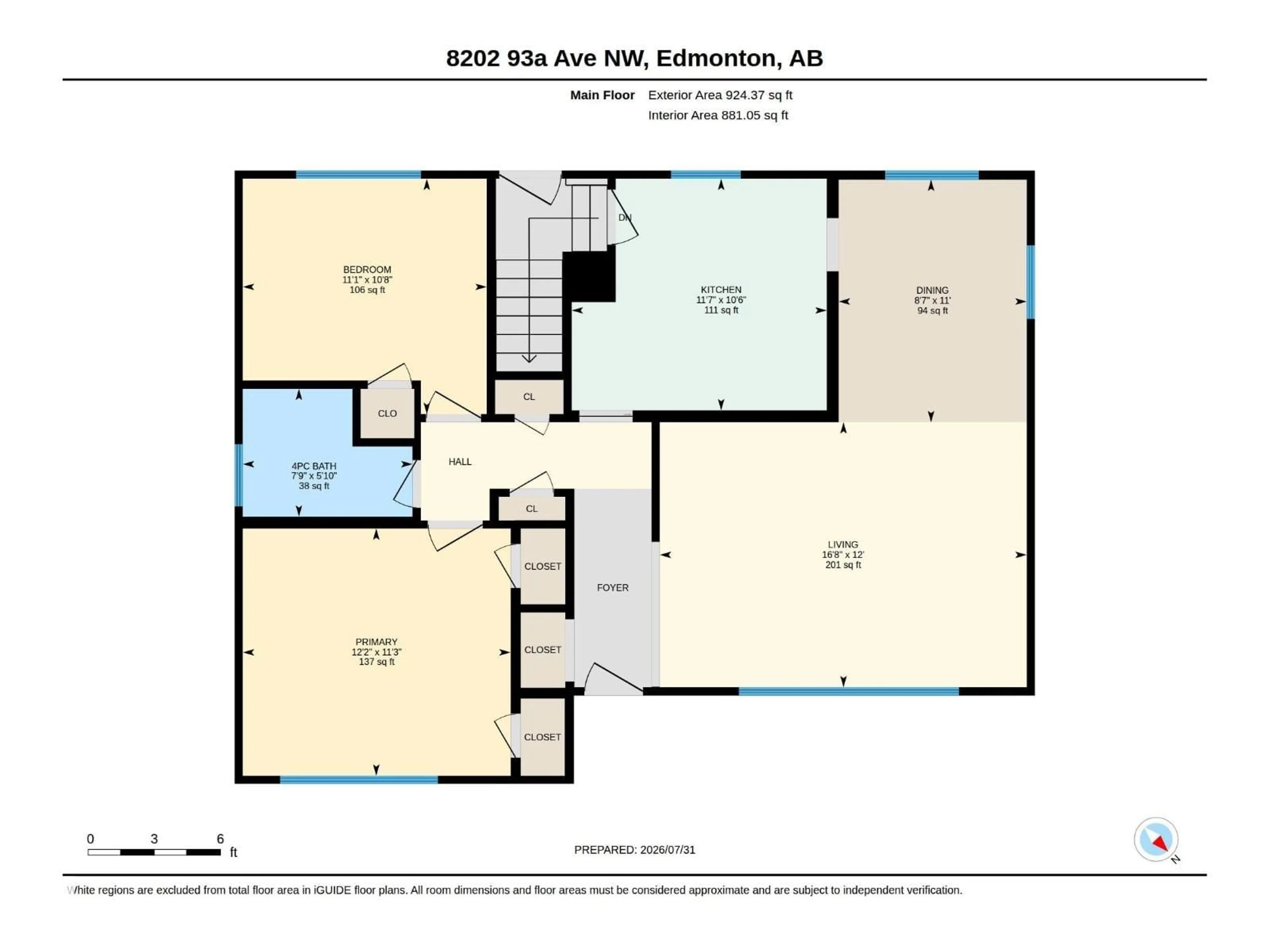 Floor plan for 8202 93A AV, Edmonton Alberta T6C1V6