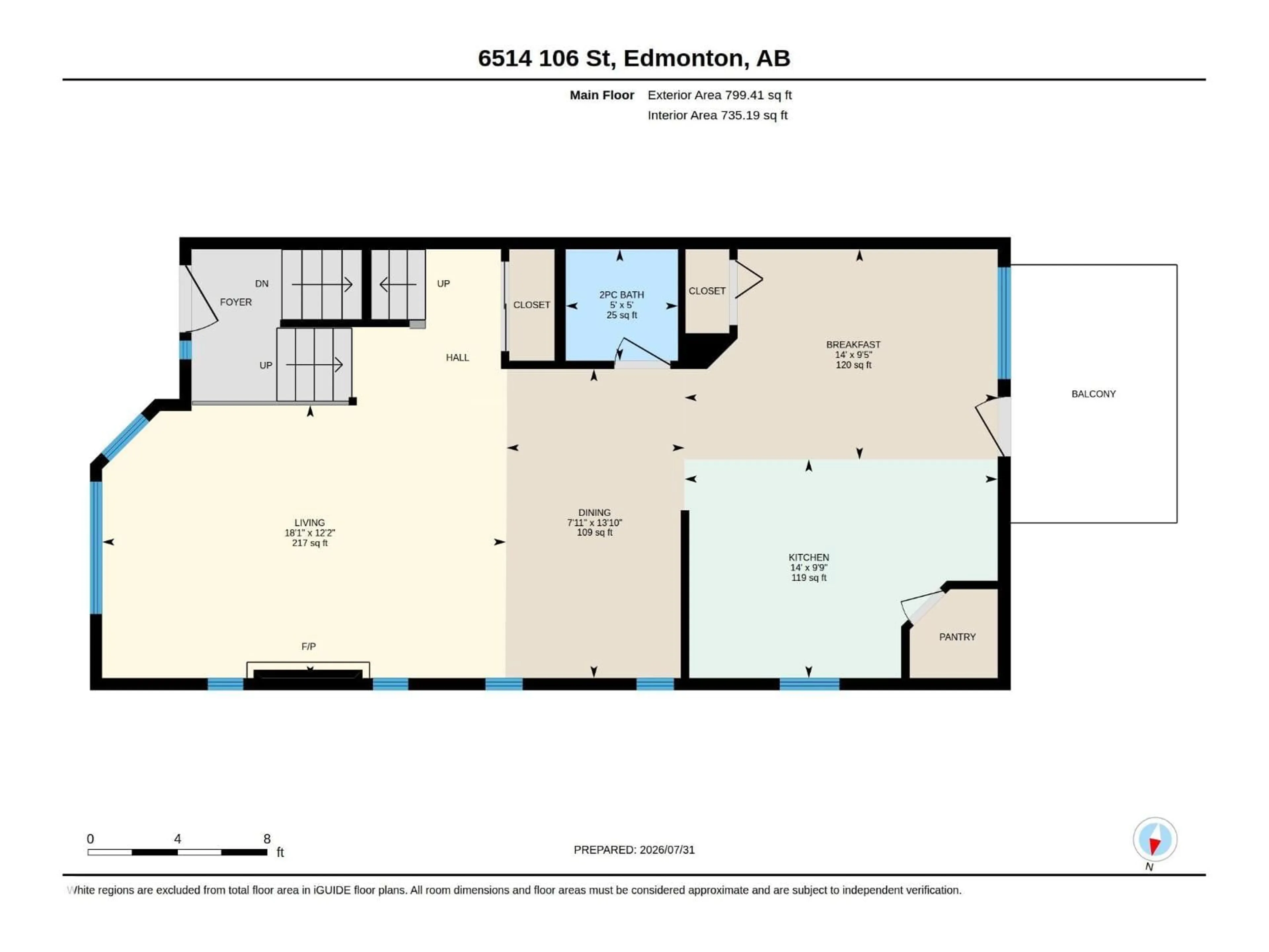 Floor plan for 6514 106 ST, Edmonton Alberta T6H2V6