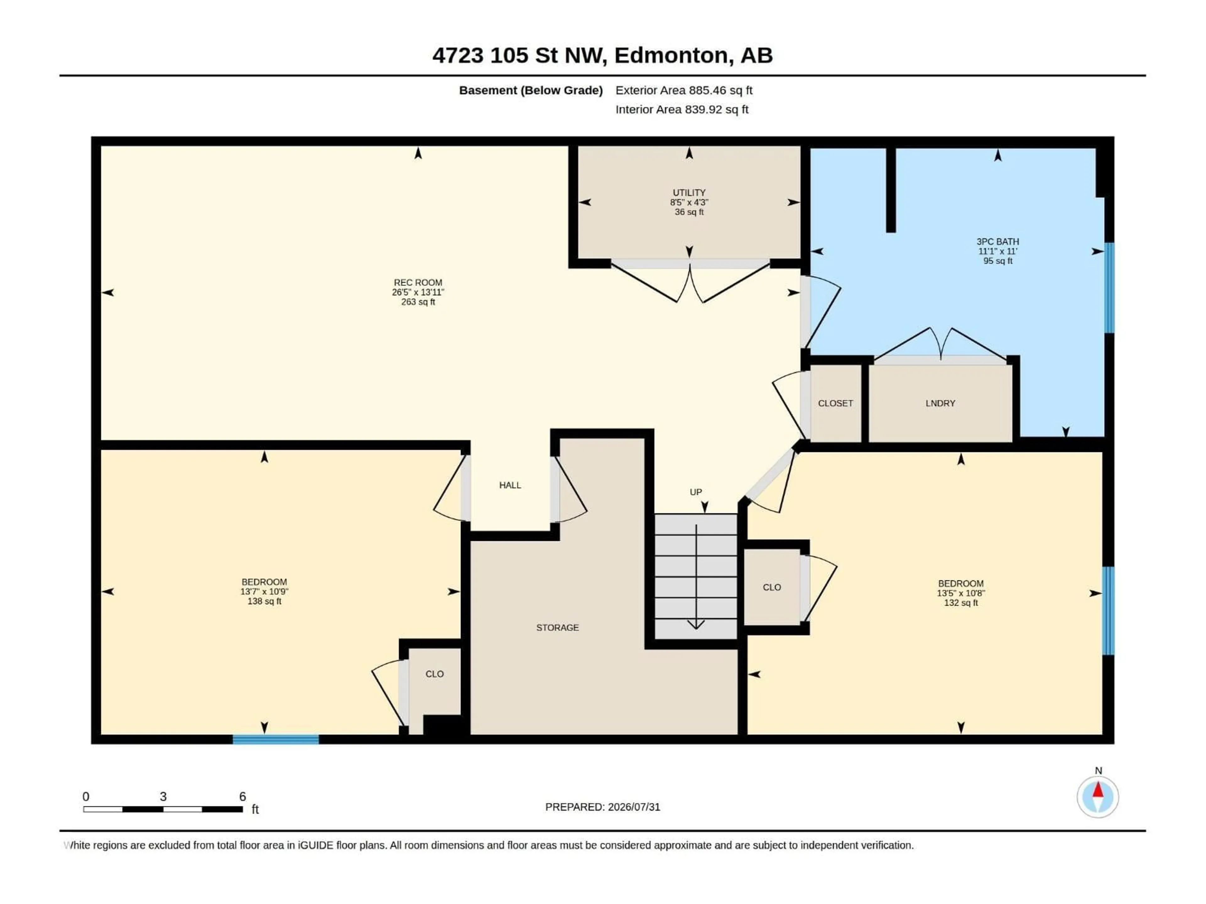 Floor plan for 4723 105 ST, Edmonton Alberta T6H2M3