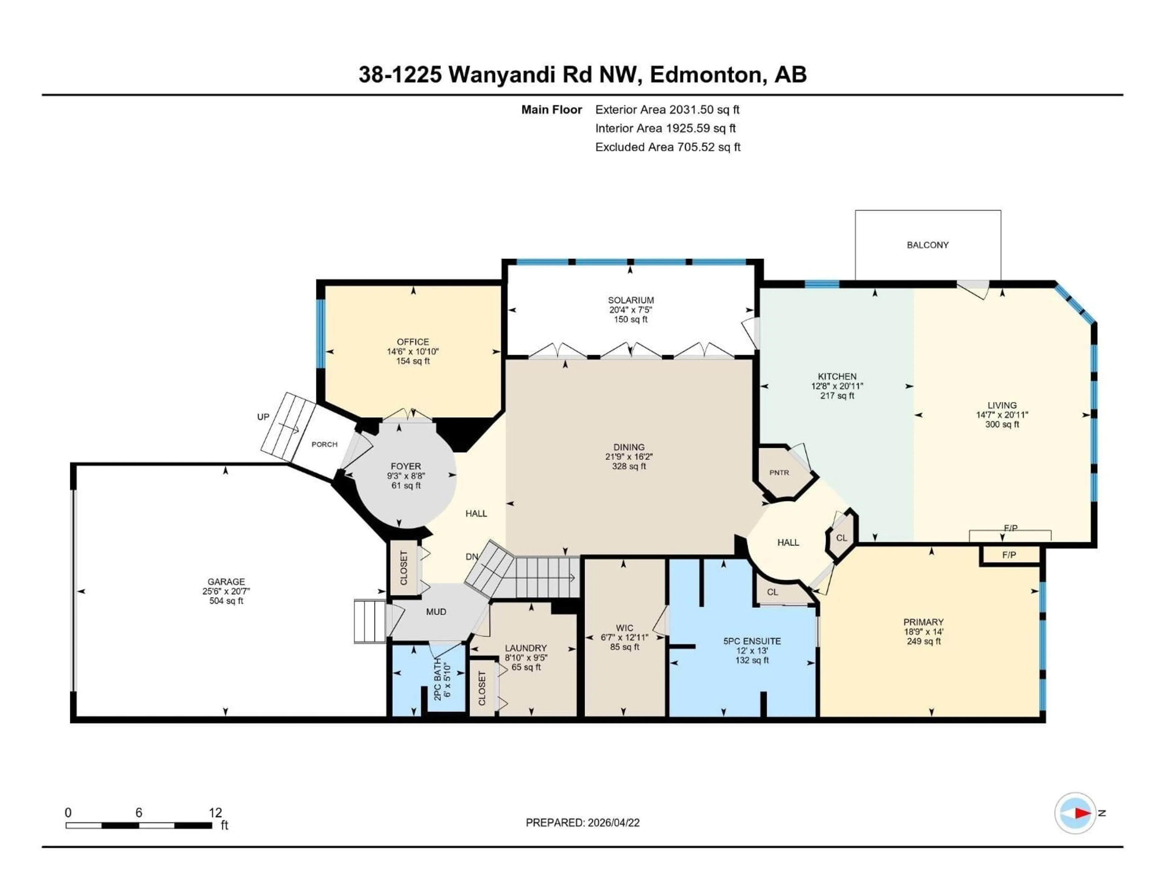 Floor plan for 1225 - 38 WANYANDI RD, Edmonton Alberta T6M2W7
