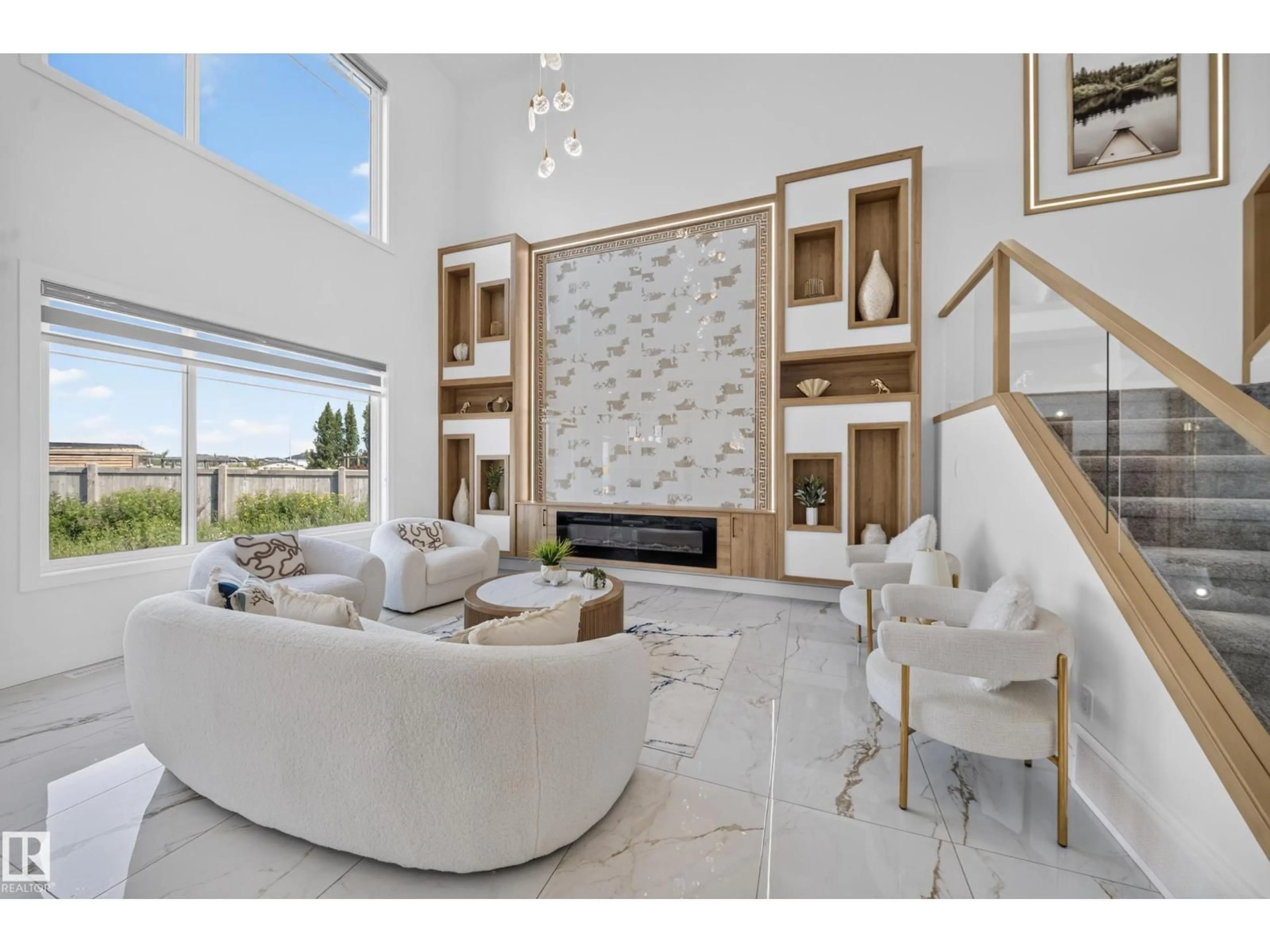 Living room with furniture, ceramic/tile floor for 423 ROBINSON BV, Leduc Alberta T6K5K2