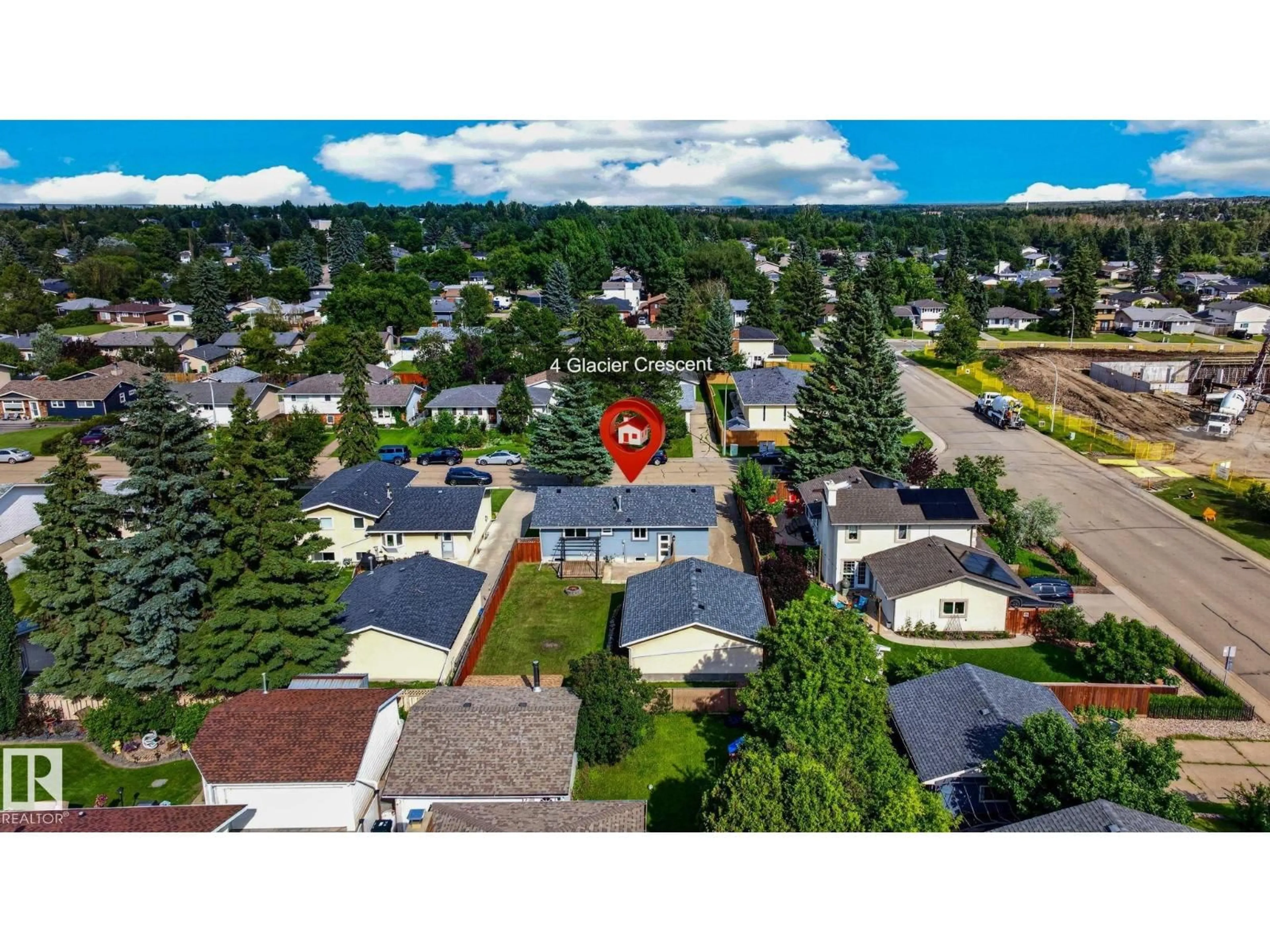A pic from outside/outdoor area/front of a property/back of a property/a pic from drone, street for 4 GLACIER CR, Sherwood Park Alberta T8A2Y2
