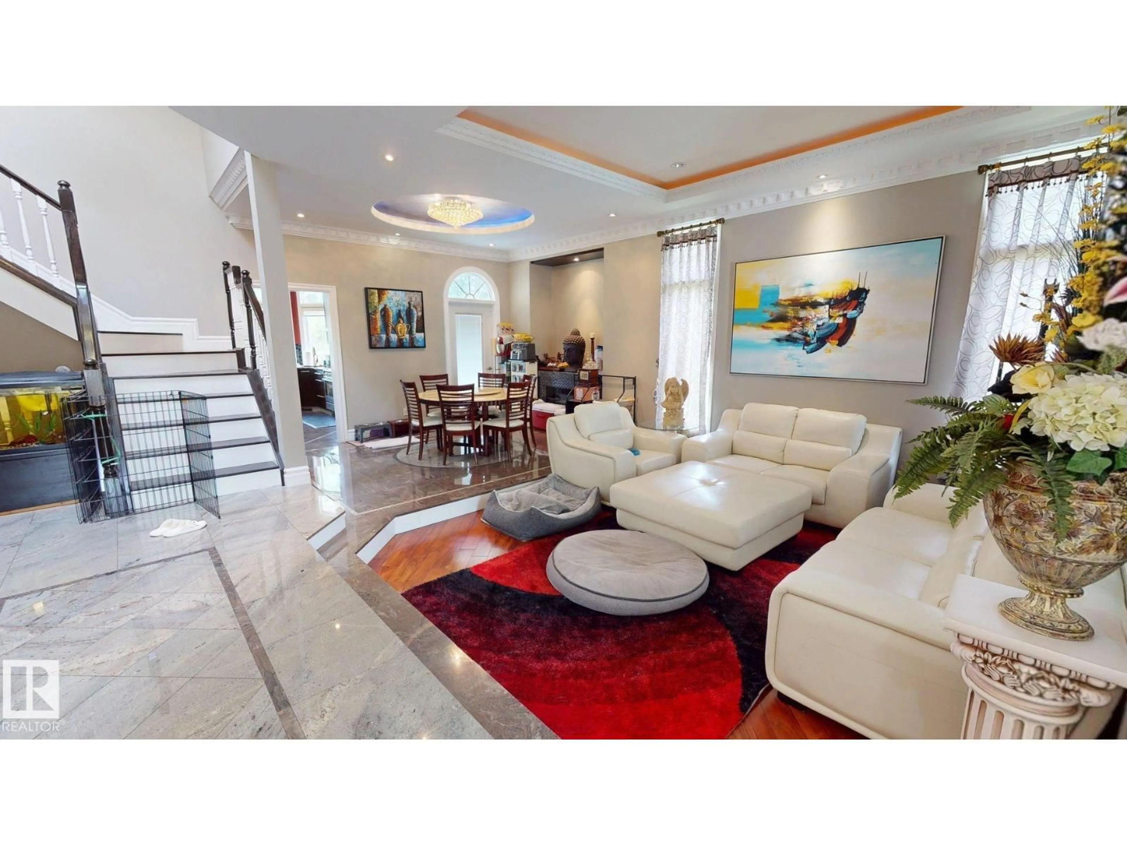 Living room with furniture, ceramic/tile floor for W NW - 852 WHEELER RD, Edmonton Alberta T6M2E1