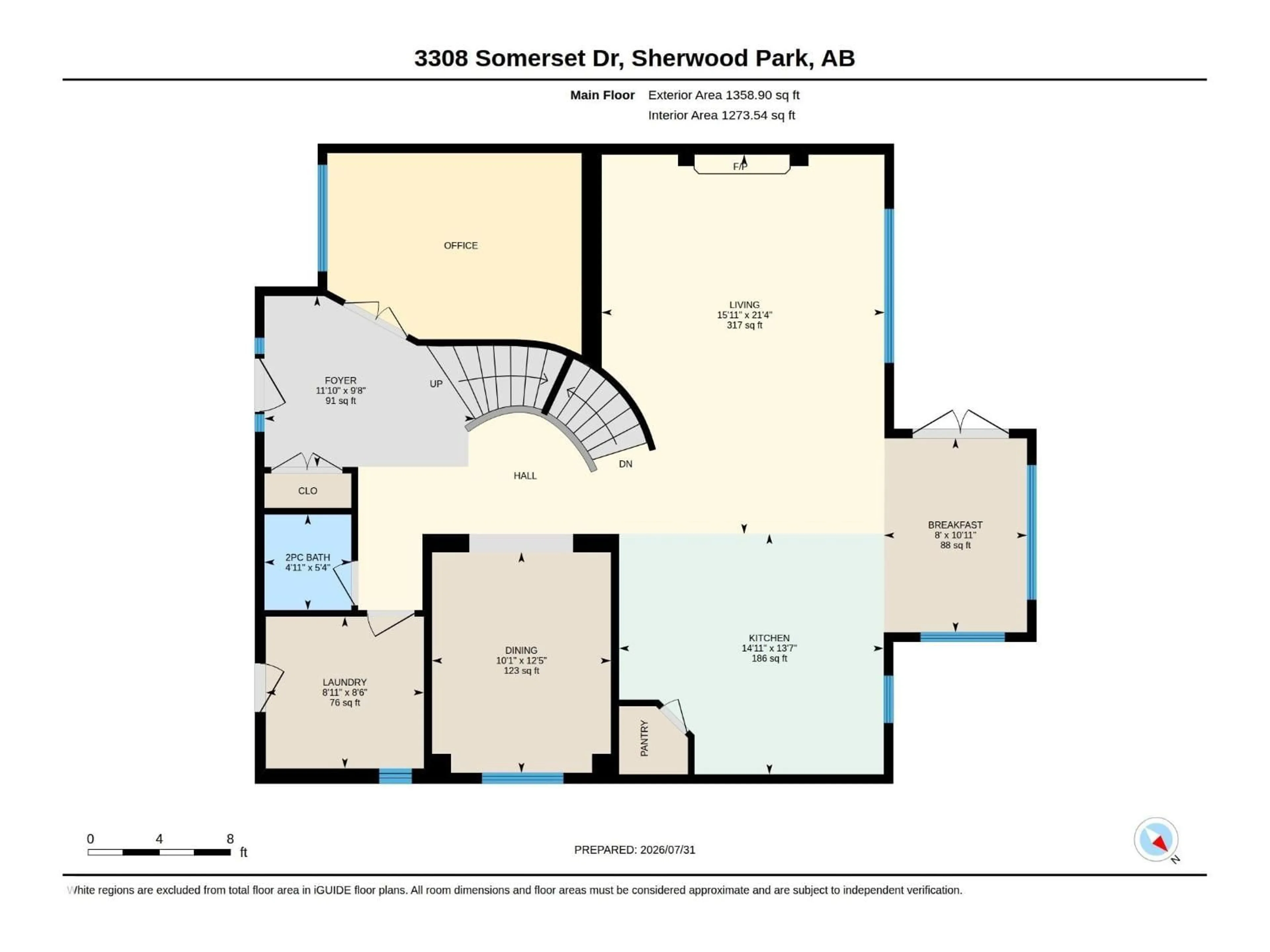 Floor plan for 3308 SOMERSET DR, Sherwood Park Alberta T8H0K5