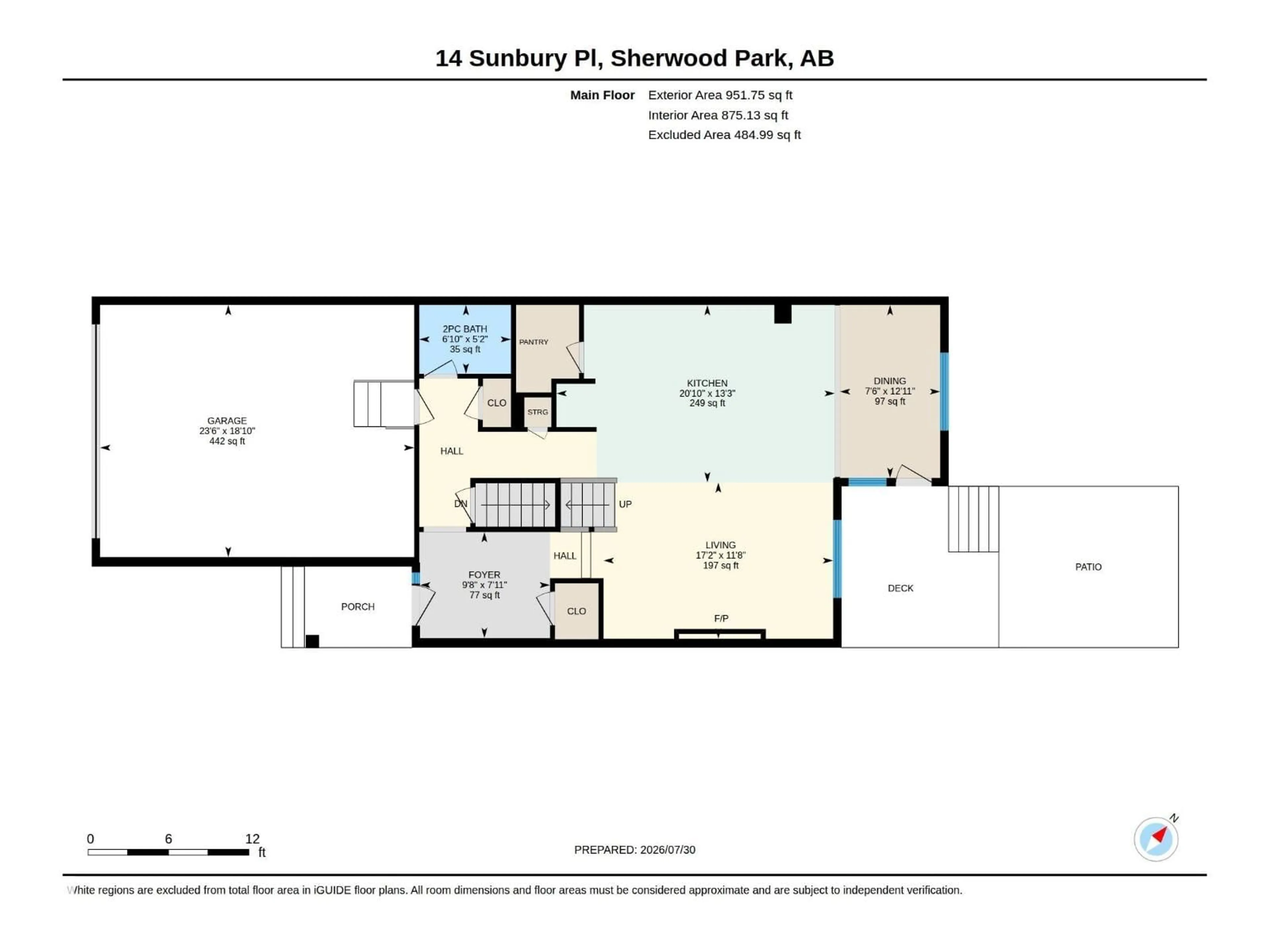 Floor plan for 14 SUNBURY PL, Sherwood Park Alberta T8H0Y1